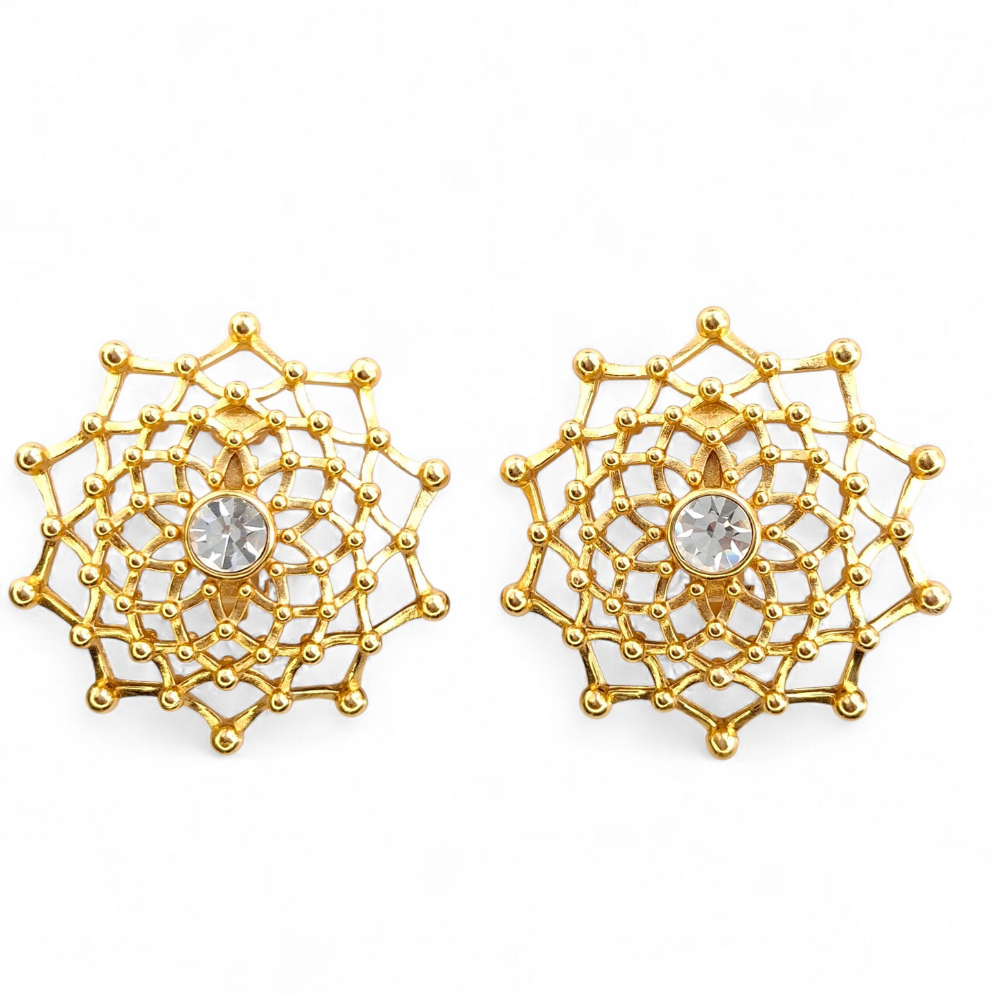 Yves Saint Laurent Gold Lattice Clip-on Earrings