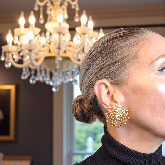 Yves Saint Laurent Gold Lattice Clip-on Earrings