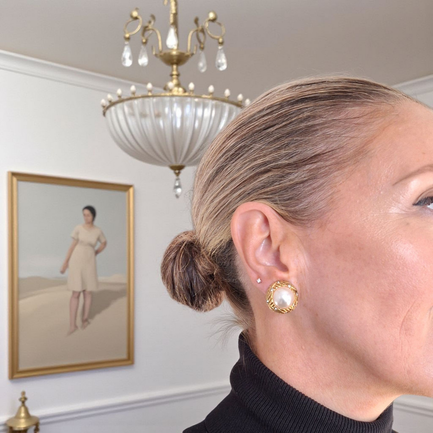 Vintage Chanel Faux Pearl Earrings