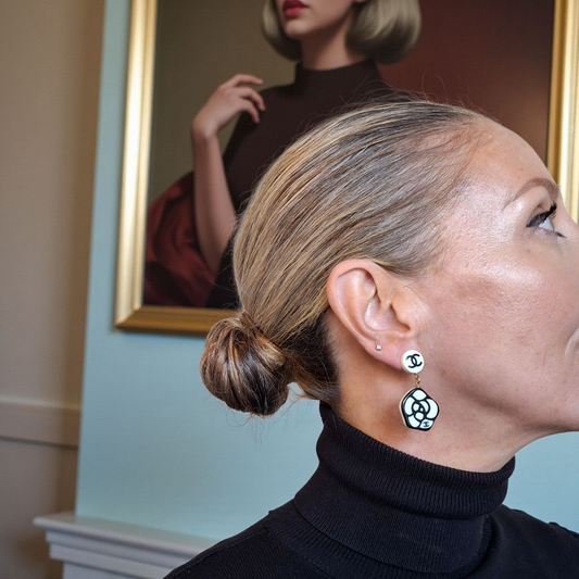 Vintage Chanel Camelia Earrings