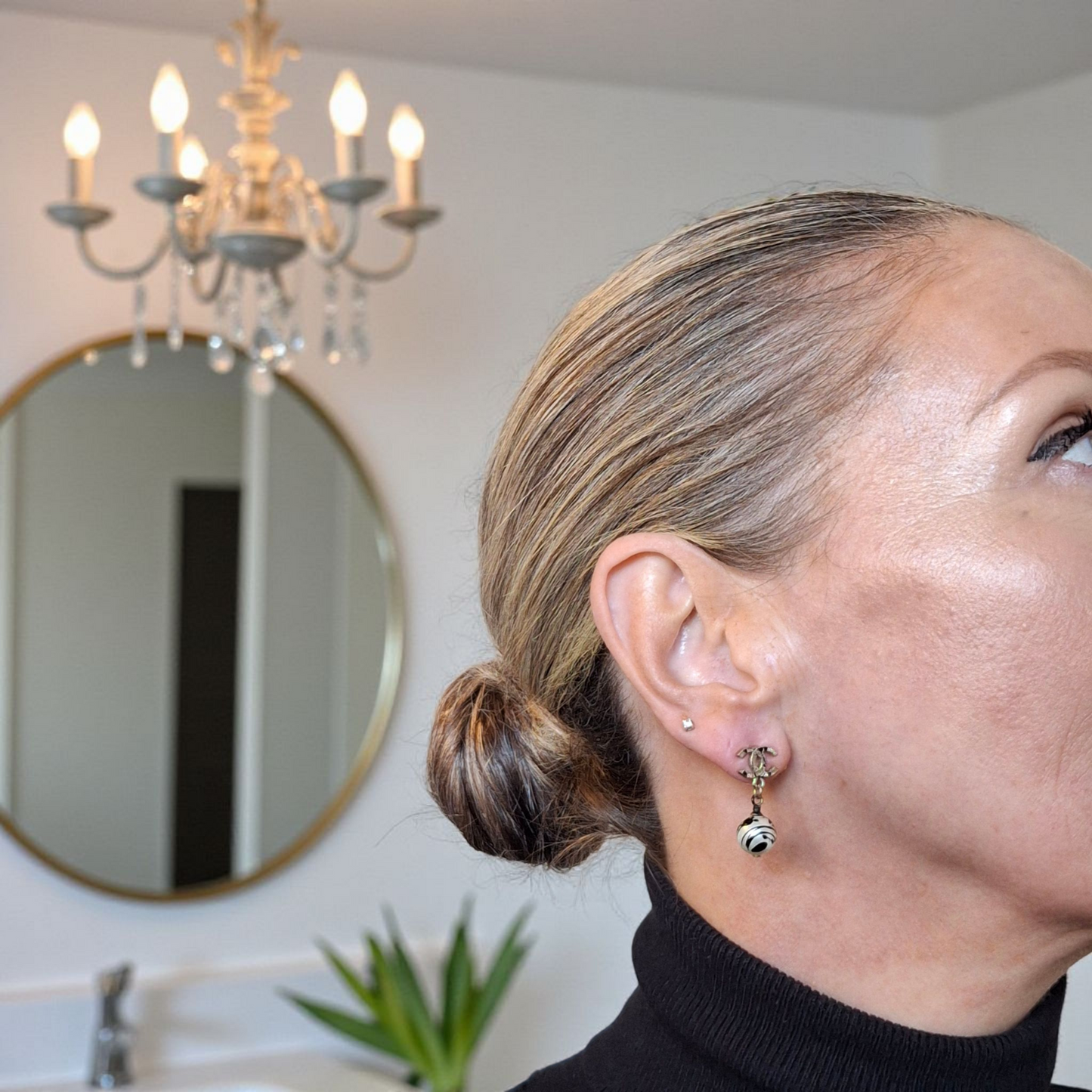 Chanel Jackson Pollock Paint Splatter Earrings