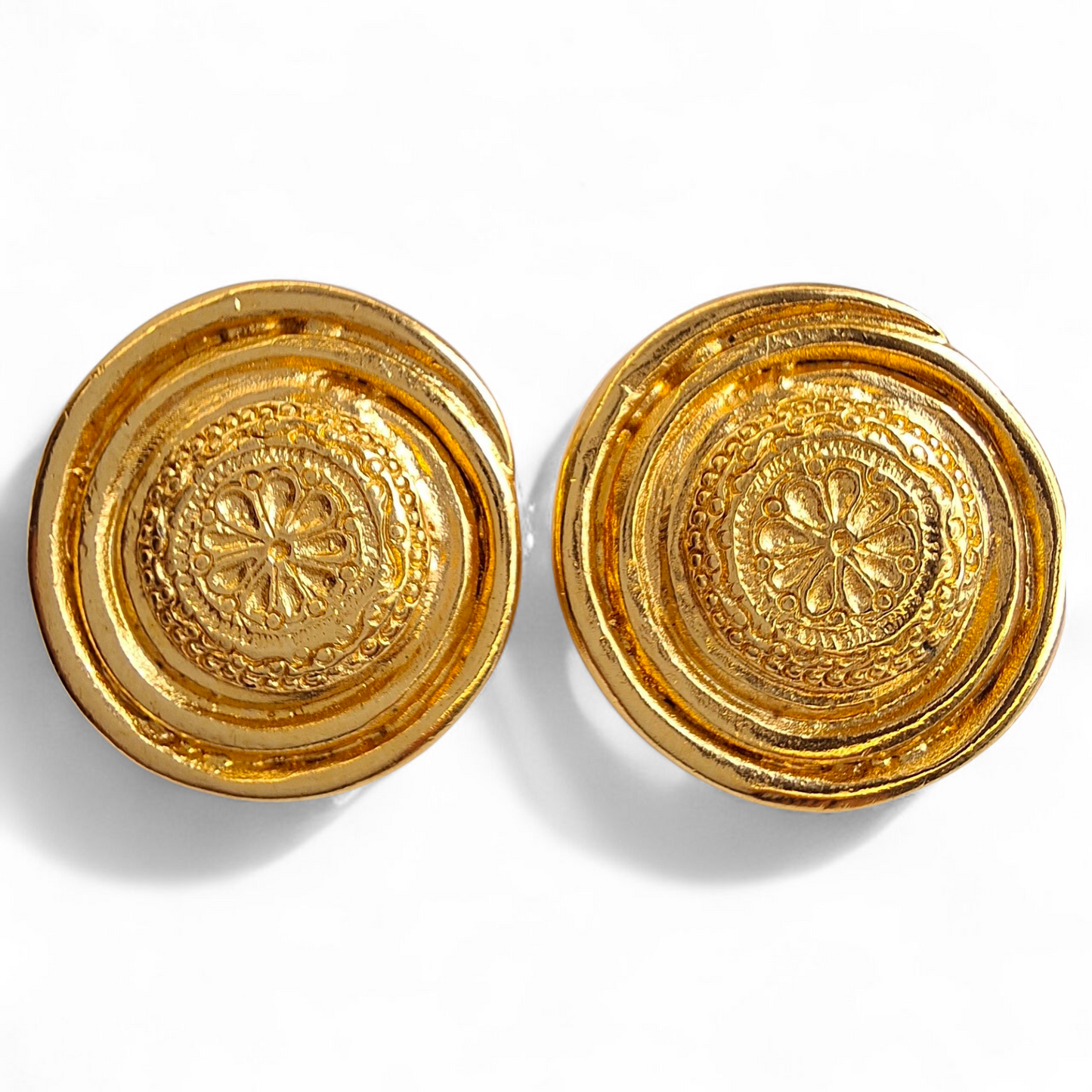 Vintage Yves Saint Laurent Gold Plated Clip-on Earrings