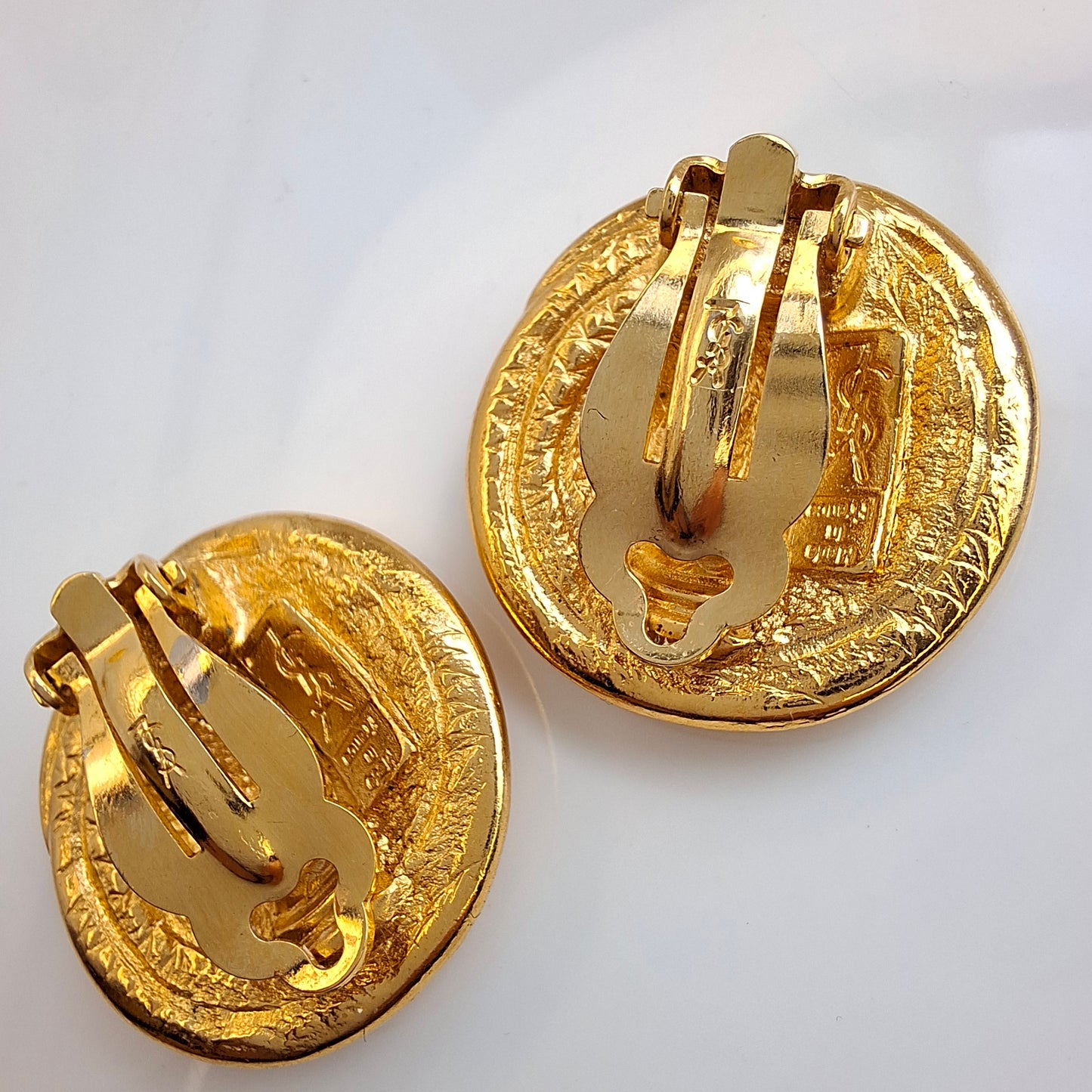 Vintage Yves Saint Laurent Gold Plated Clip-on Earrings