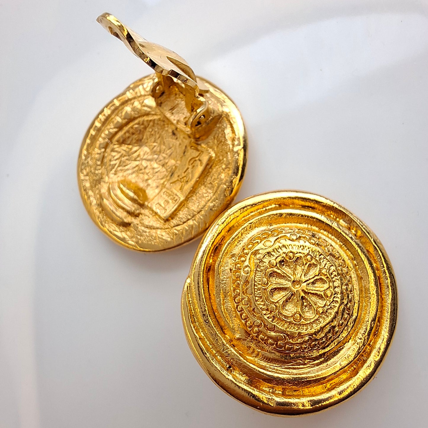 Vintage Yves Saint Laurent Gold Plated Clip-on Earrings