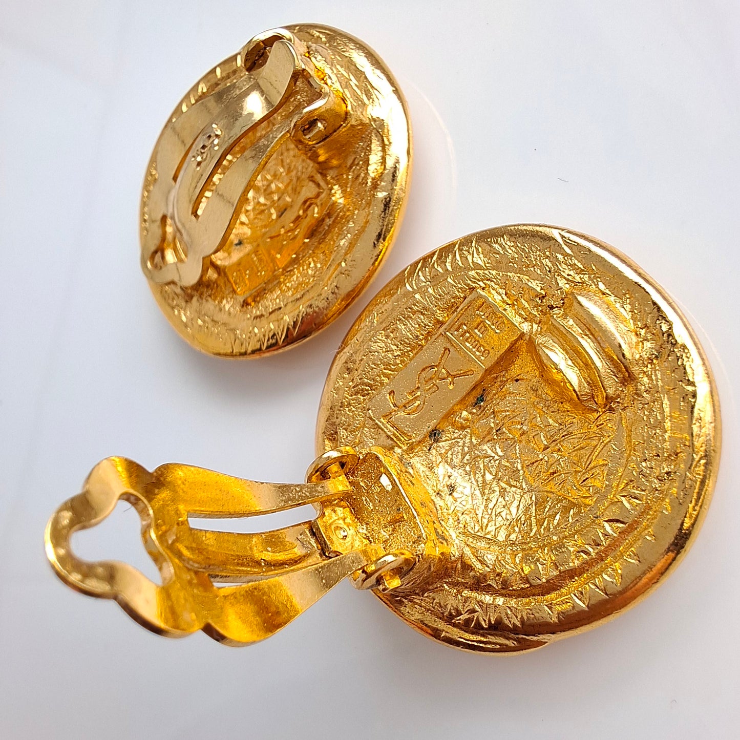 Vintage Yves Saint Laurent Gold Plated Clip-on Earrings