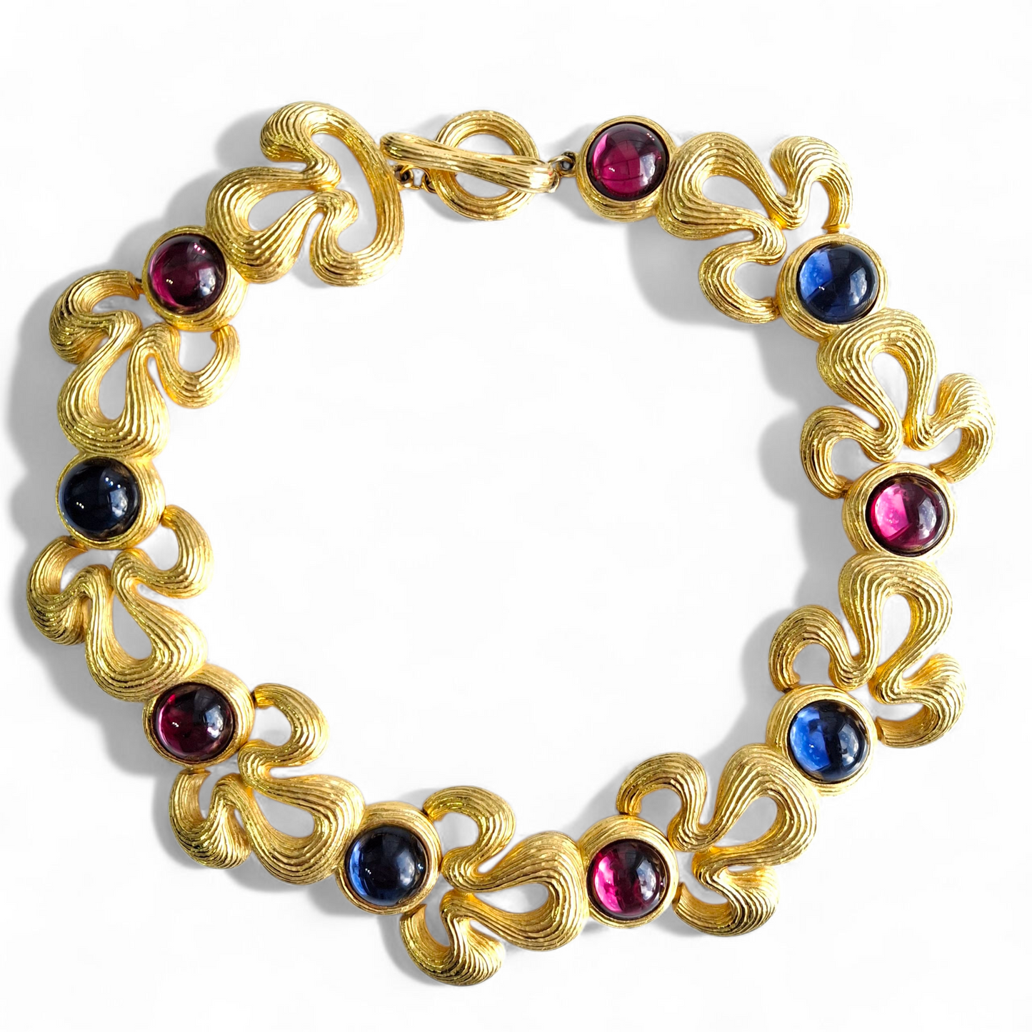 Givenchy Gold Plated and Coloured Glass Cobochon Necklace