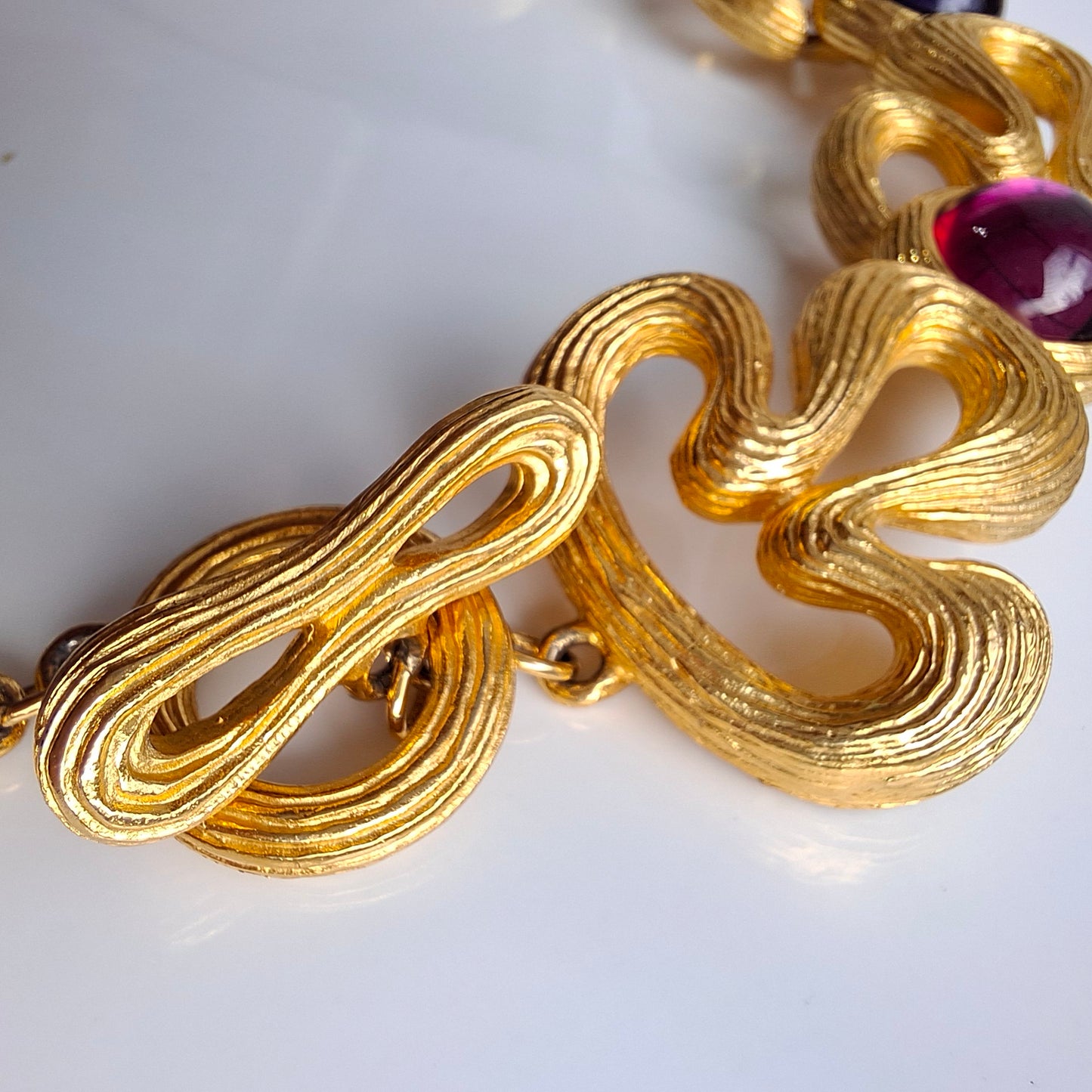 Givenchy Gold Plated and Coloured Glass Cobochon Necklace