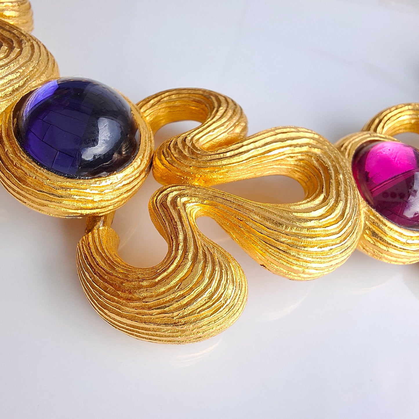 Givenchy Gold Plated and Coloured Glass Cobochon Necklace