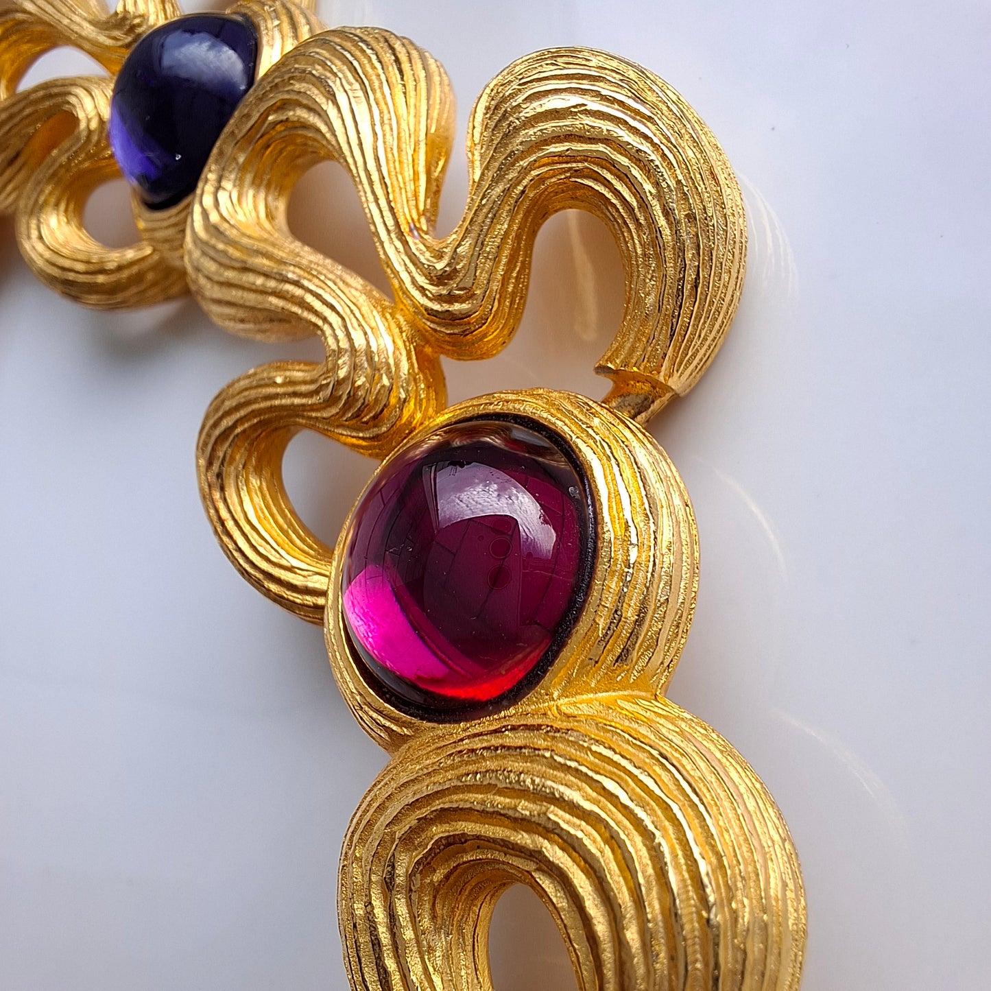 Givenchy Gold Plated and Coloured Glass Cobochon Necklace