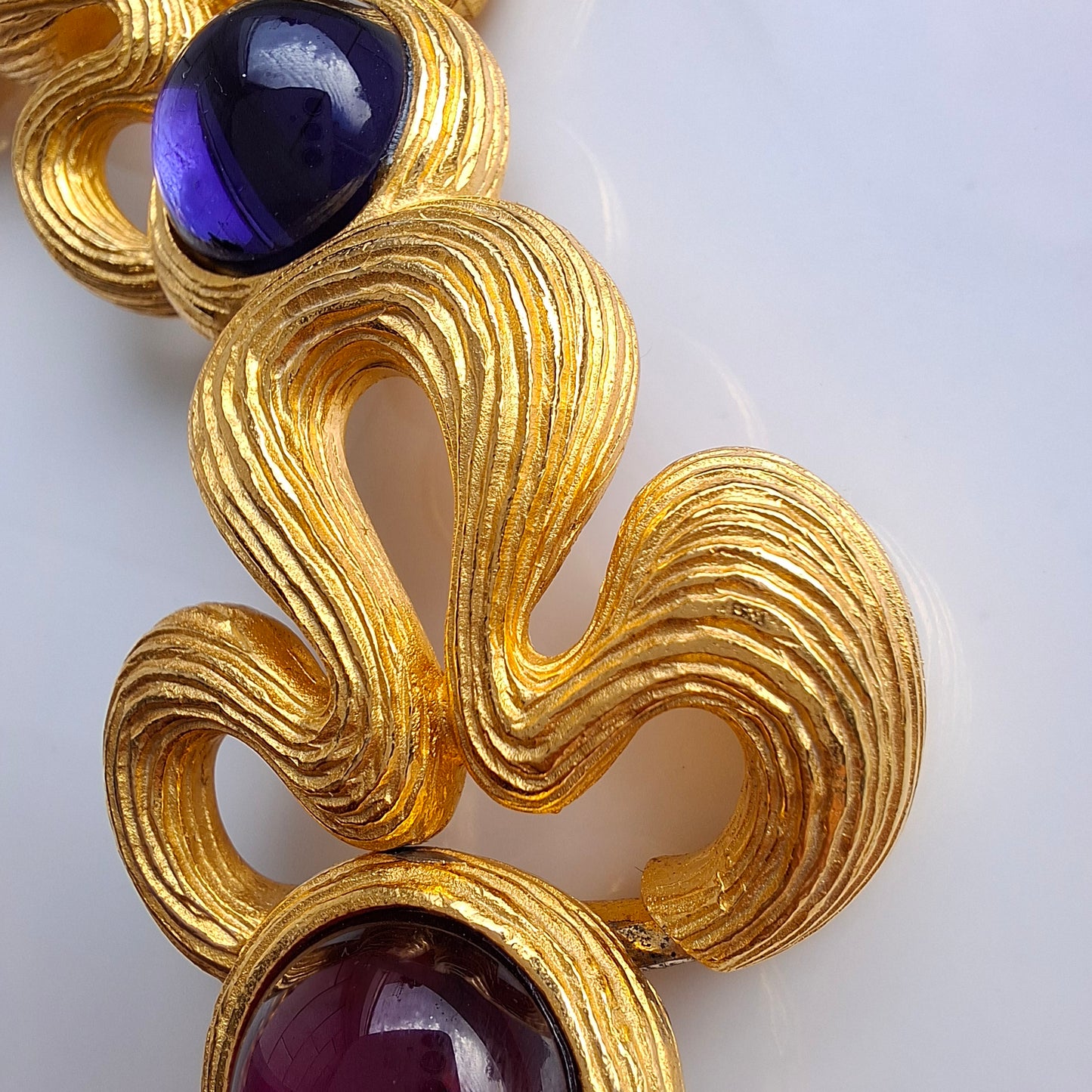 Givenchy Gold Plated and Coloured Glass Cobochon Necklace