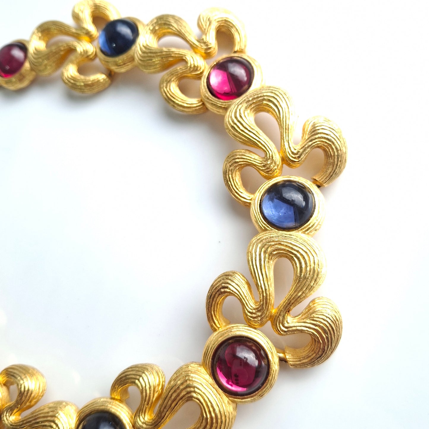 Givenchy Gold Plated and Coloured Glass Cobochon Necklace