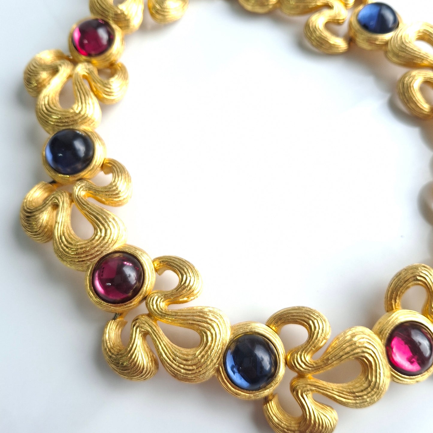 Givenchy Gold Plated and Coloured Glass Cobochon Necklace