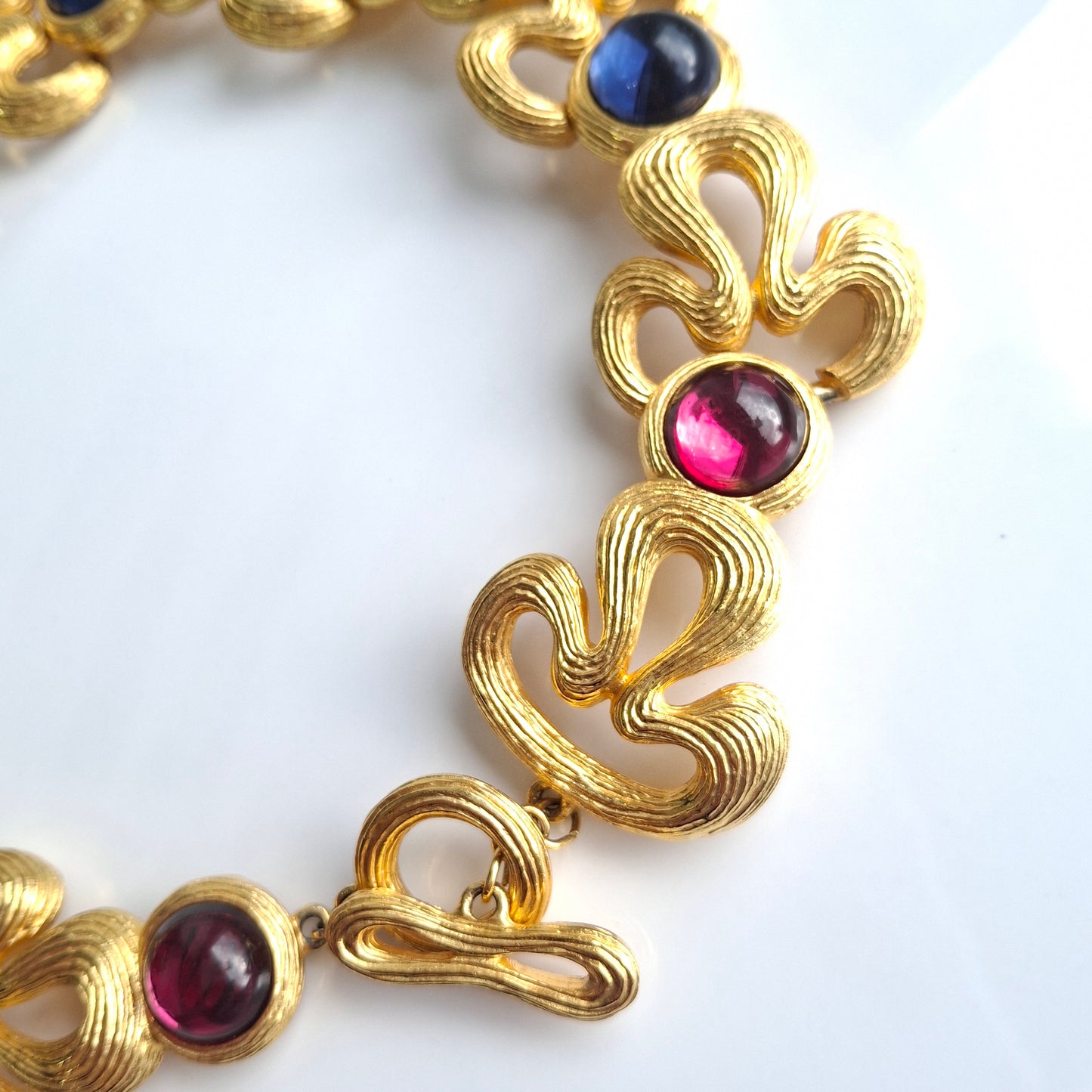 Givenchy Gold Plated and Coloured Glass Cobochon Necklace