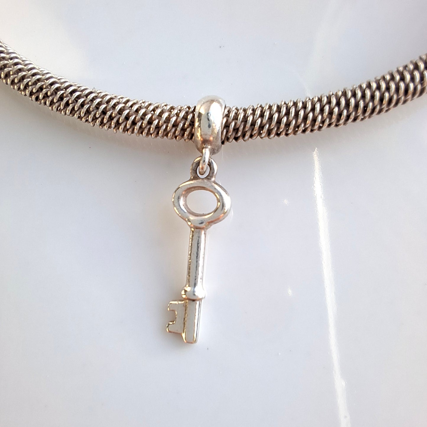 Vintage Tiffany & Co Hallmarked Sterling Silver Key Charm Bracelet