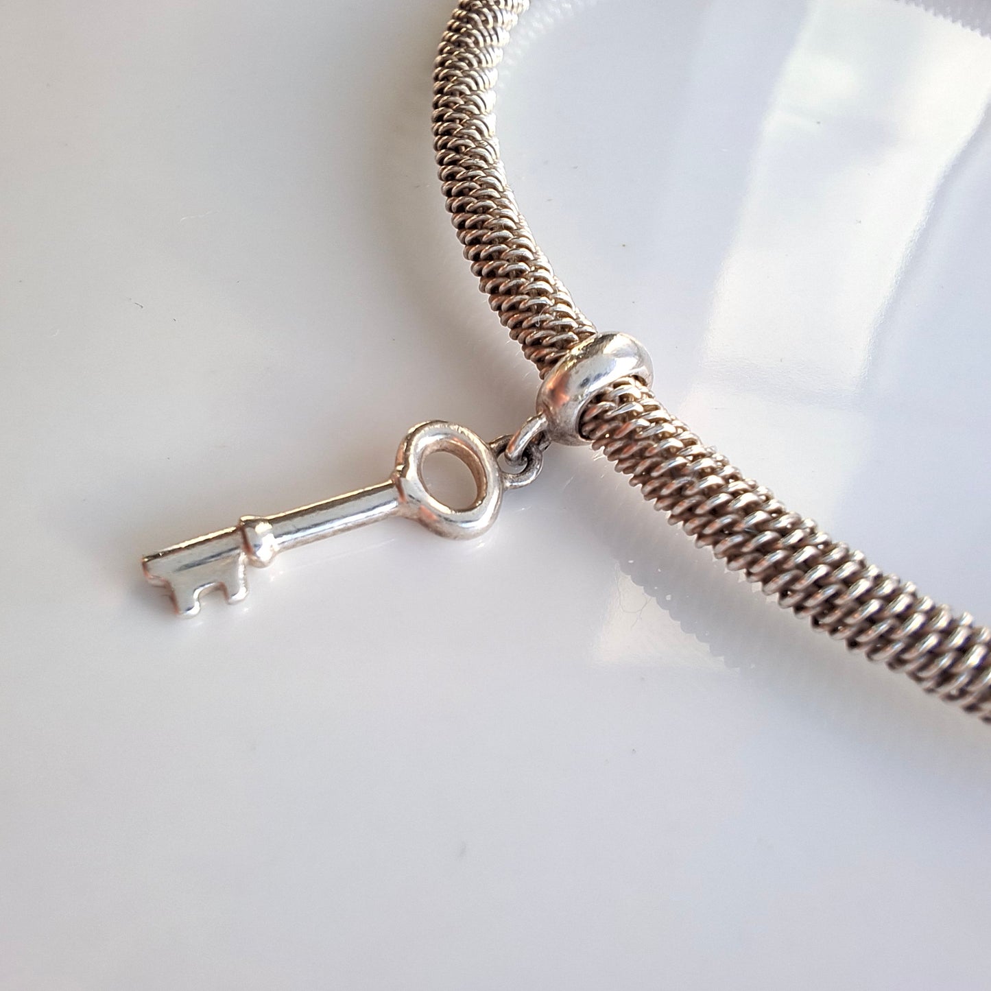 Vintage Tiffany & Co Hallmarked Sterling Silver Key Charm Bracelet