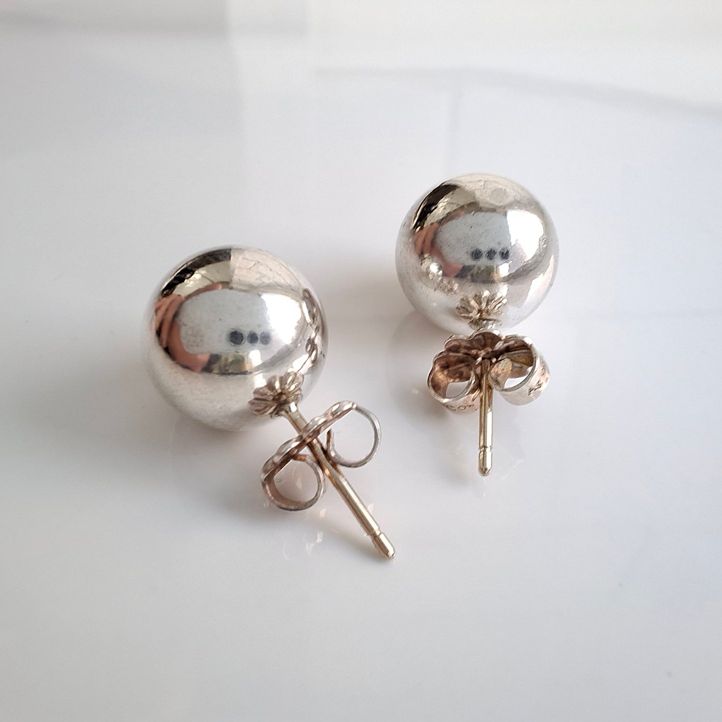 Vintage Tiffany & Co Sterling Silver Ball Hardwear Earrings