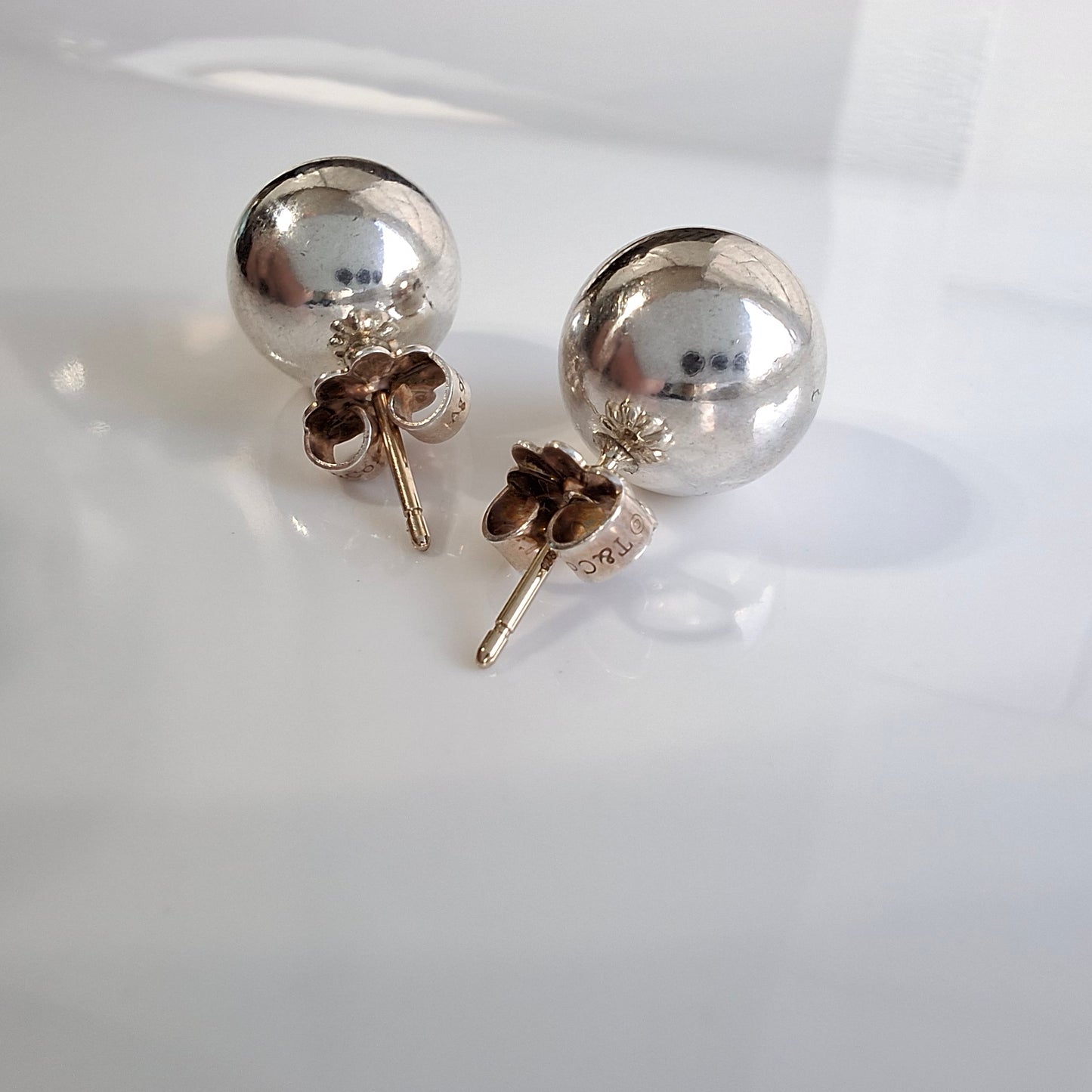 Vintage Tiffany & Co Sterling Silver Ball Hardwear Earrings