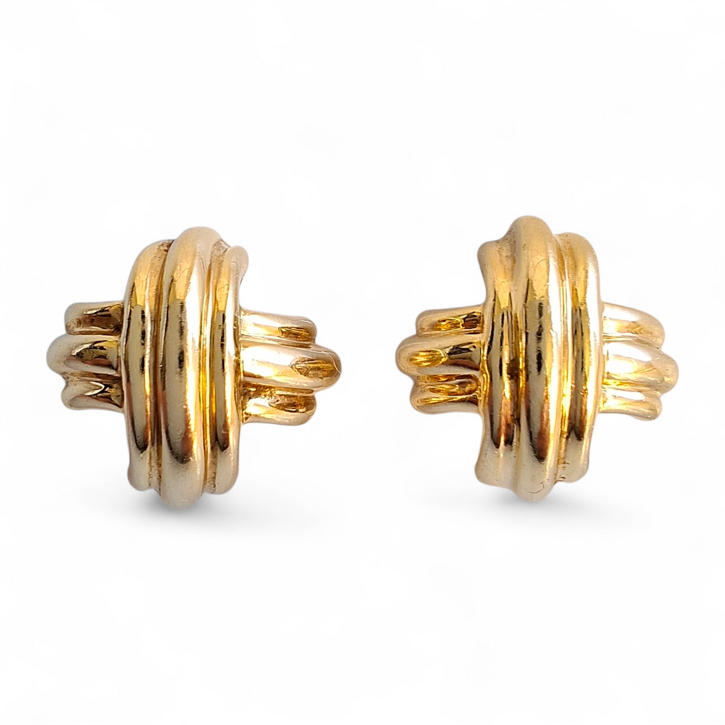 Vintage Tiffany & Co Signature X Clip-on Earrings in Solid 18k Gold