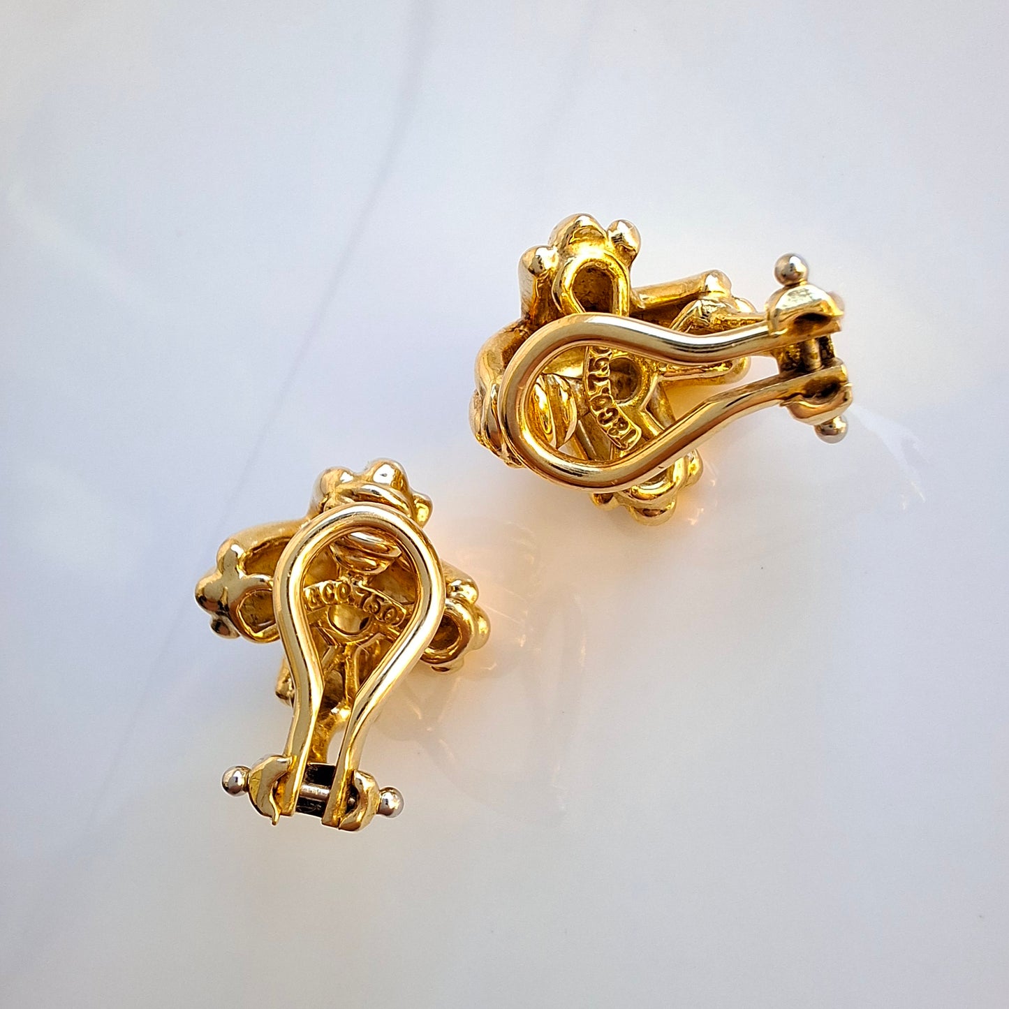 Vintage Tiffany & Co Signature X Clip-on Earrings in Solid 18k Gold