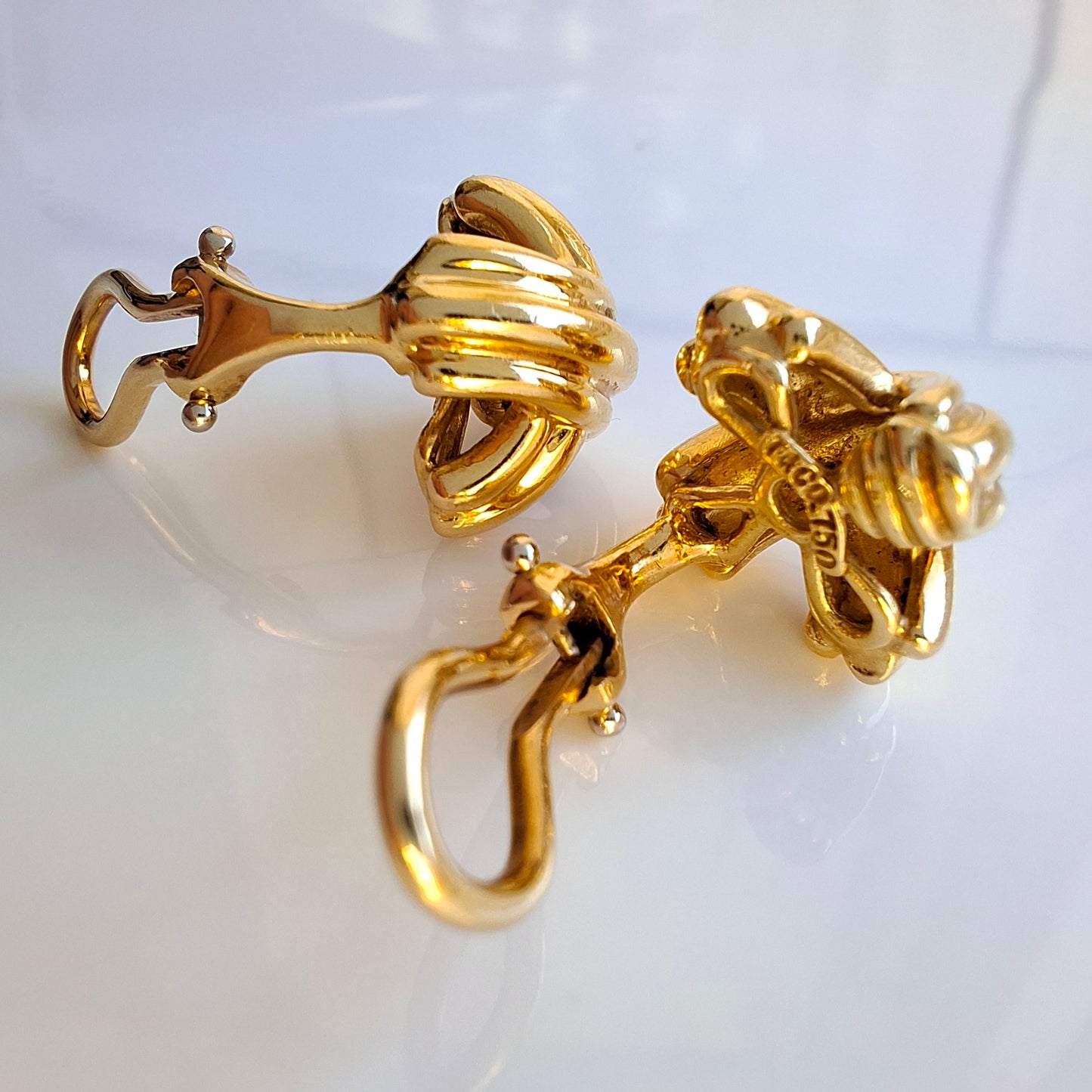 Vintage Tiffany & Co Signature X Clip-on Earrings in Solid 18k Gold