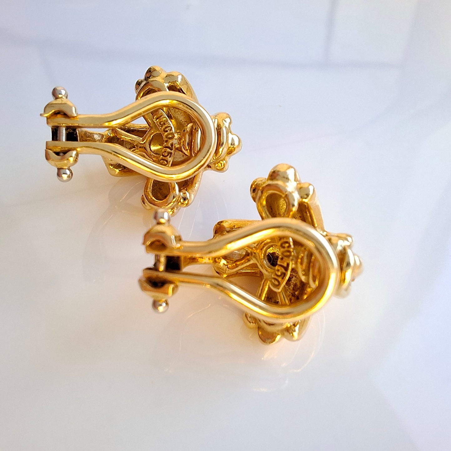 Vintage Tiffany & Co Signature X Clip-on Earrings in Solid 18k Gold