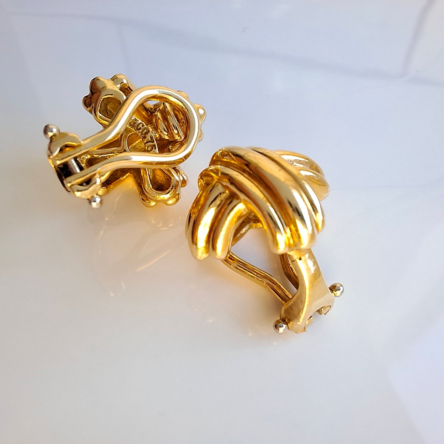 Vintage Tiffany & Co Signature X Clip-on Earrings in Solid 18k Gold