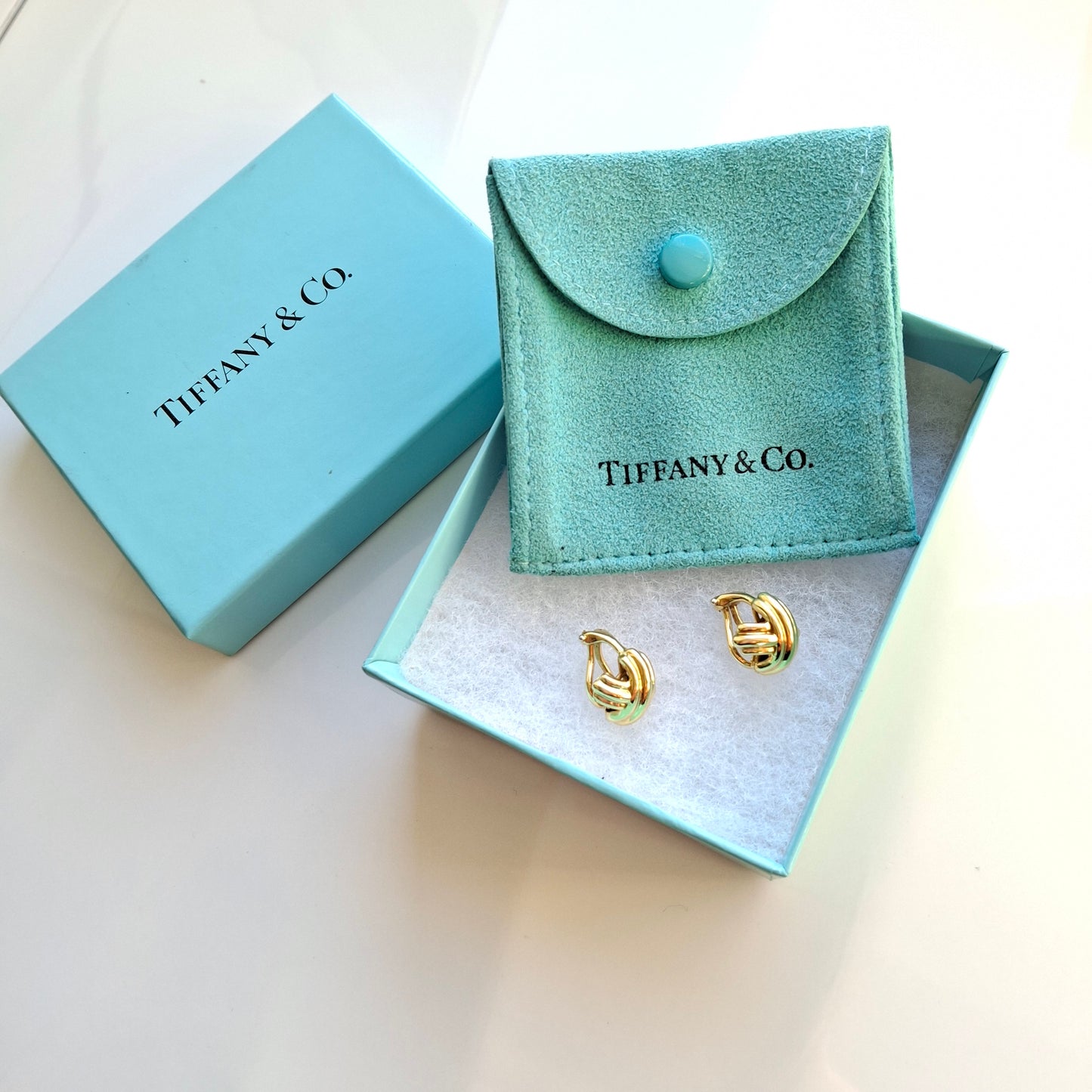 Vintage Tiffany & Co Signature X Clip-on Earrings in Solid 18k Gold