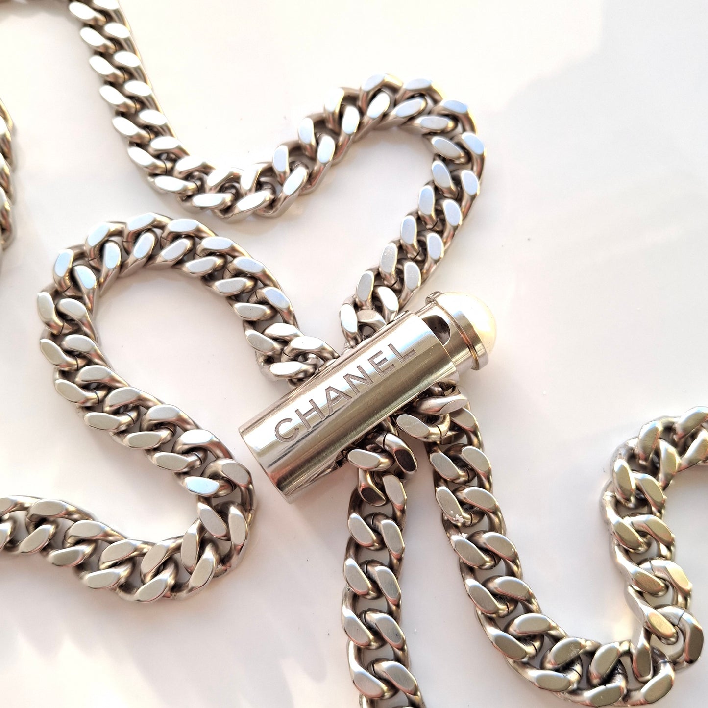 Chanel Adjustable Curb Chain Padlock Necklace