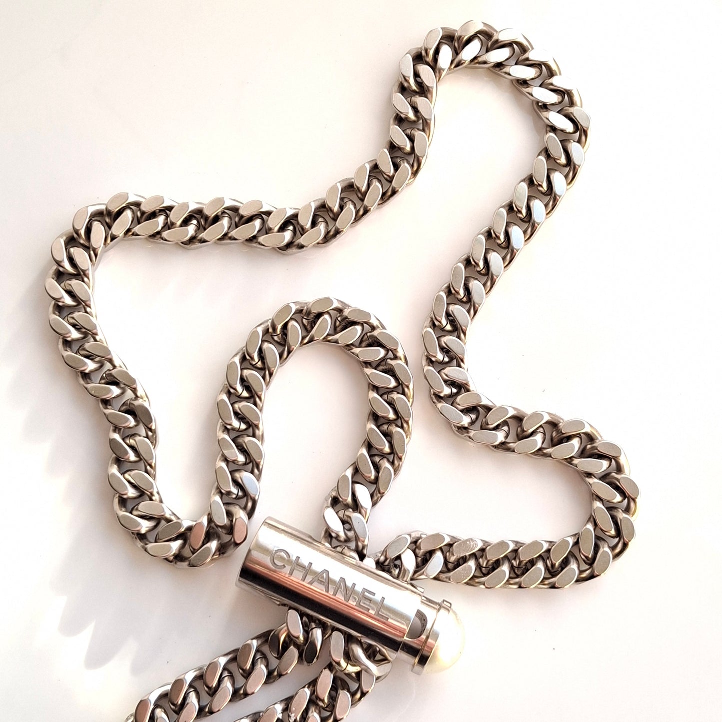 Chanel Adjustable Curb Chain Padlock Necklace