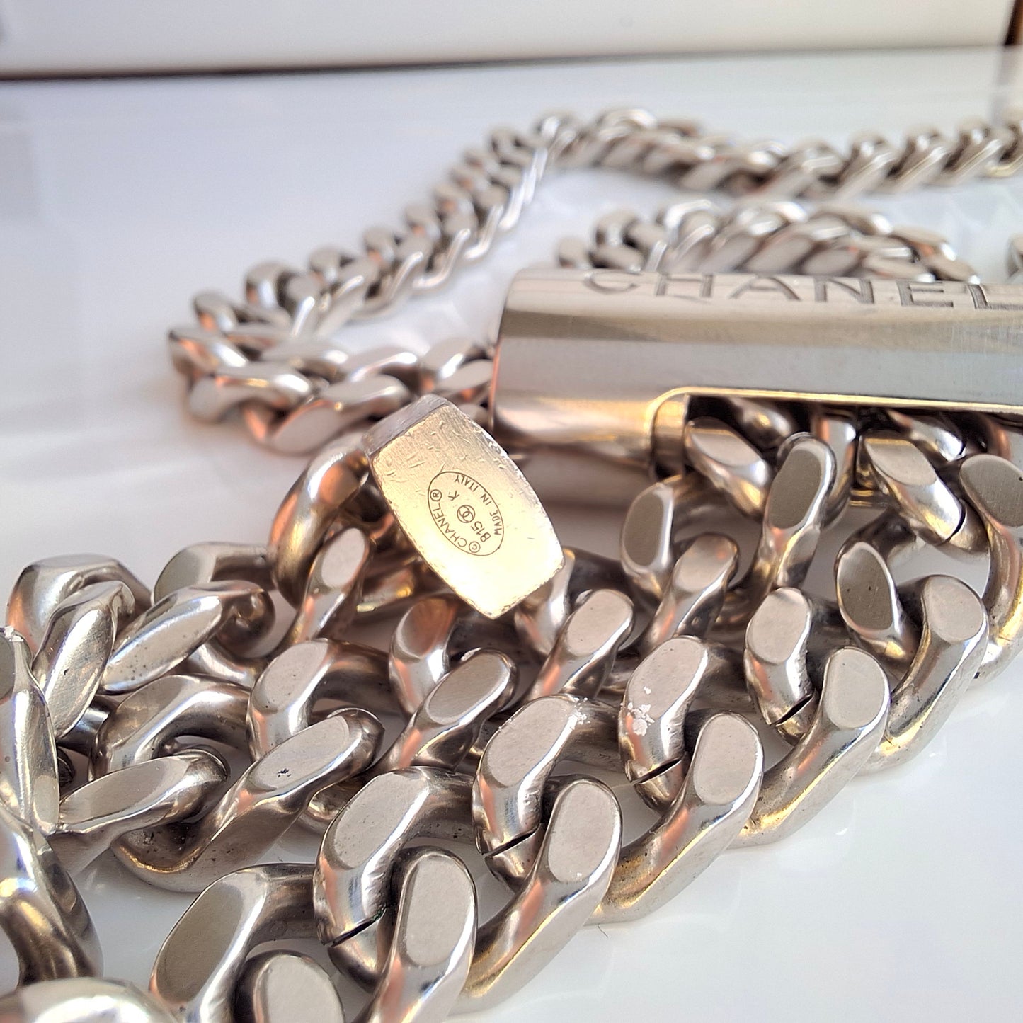 Chanel Adjustable Curb Chain Padlock Necklace