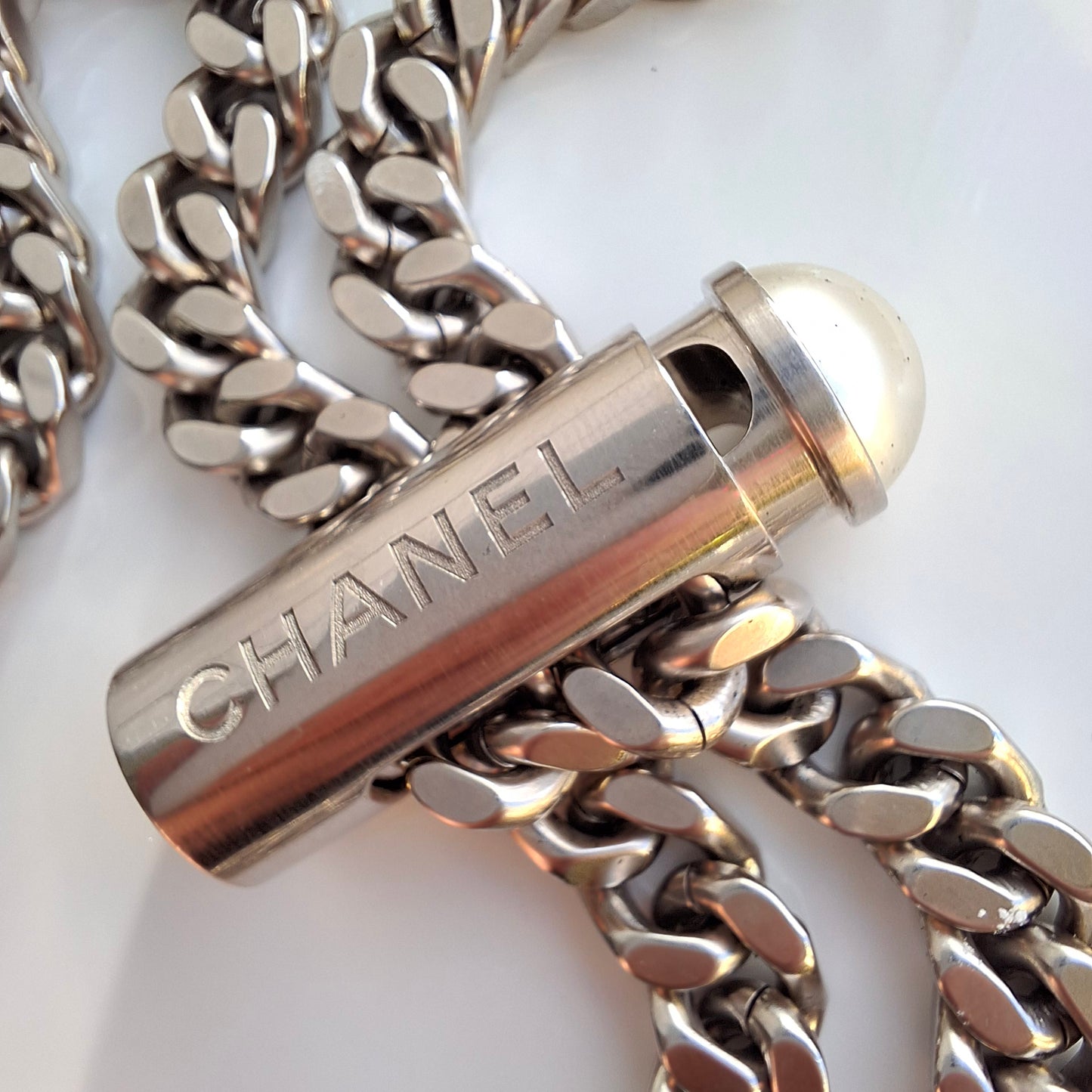 Chanel Adjustable Curb Chain Padlock Necklace