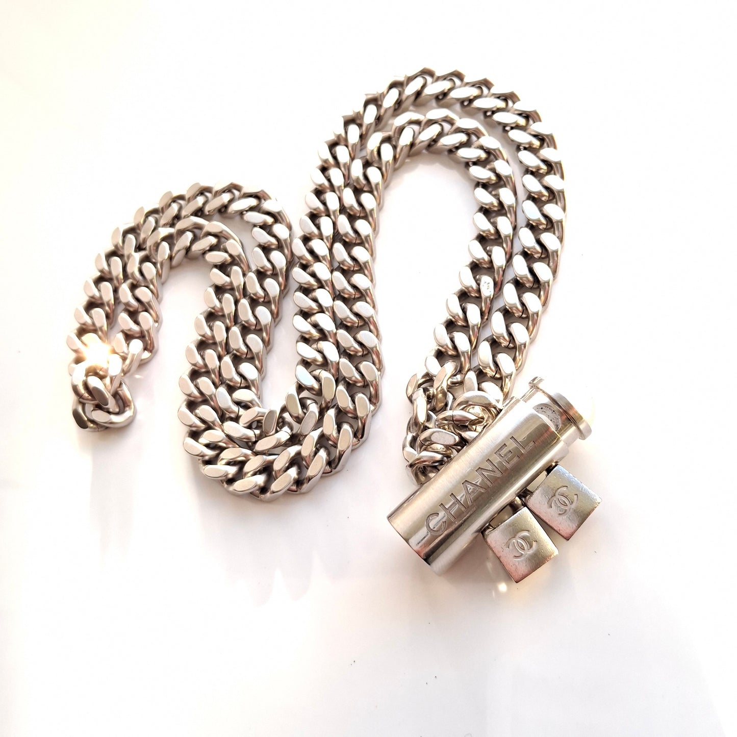 Chanel Adjustable Curb Chain Padlock Necklace