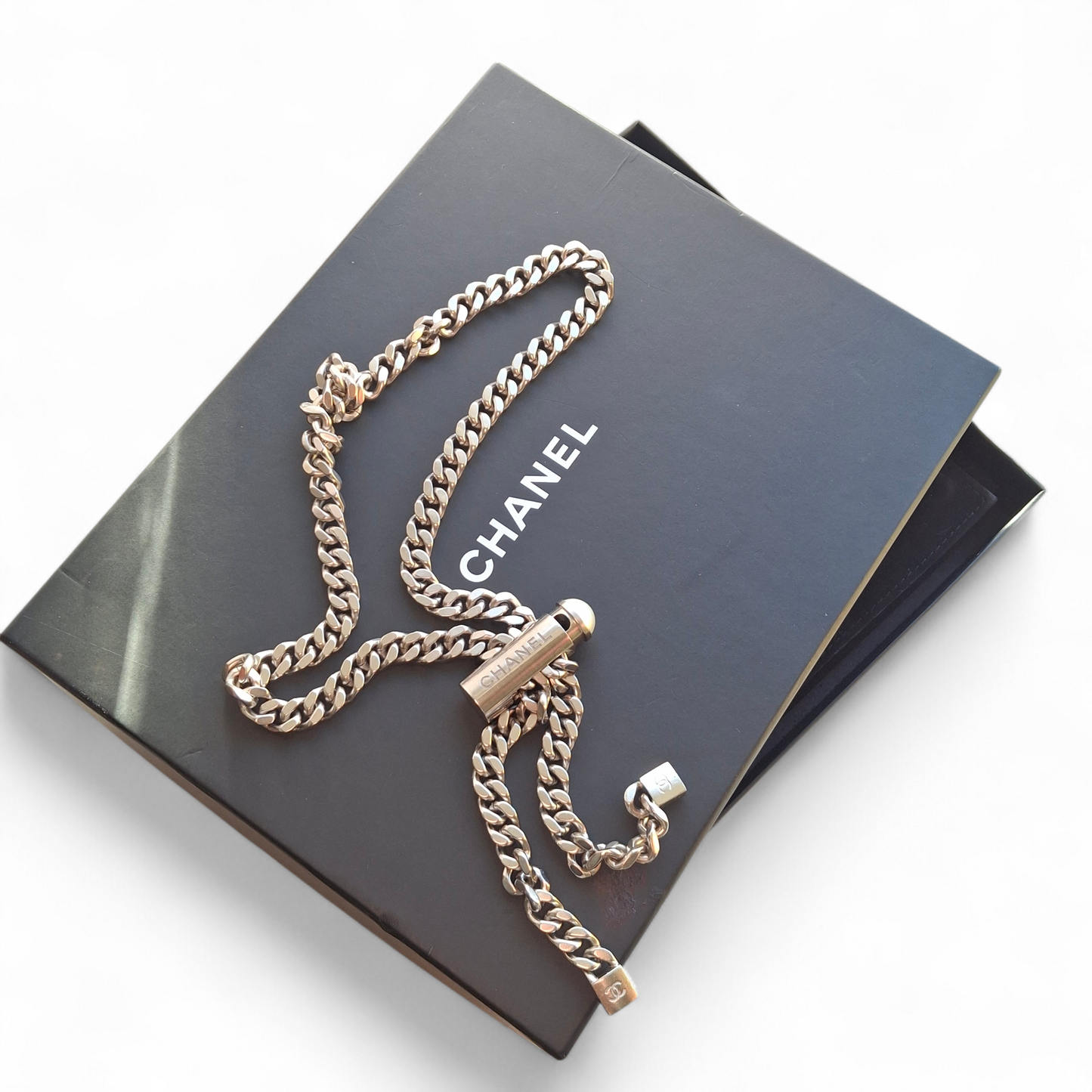 Chanel Adjustable Curb Chain Padlock Necklace