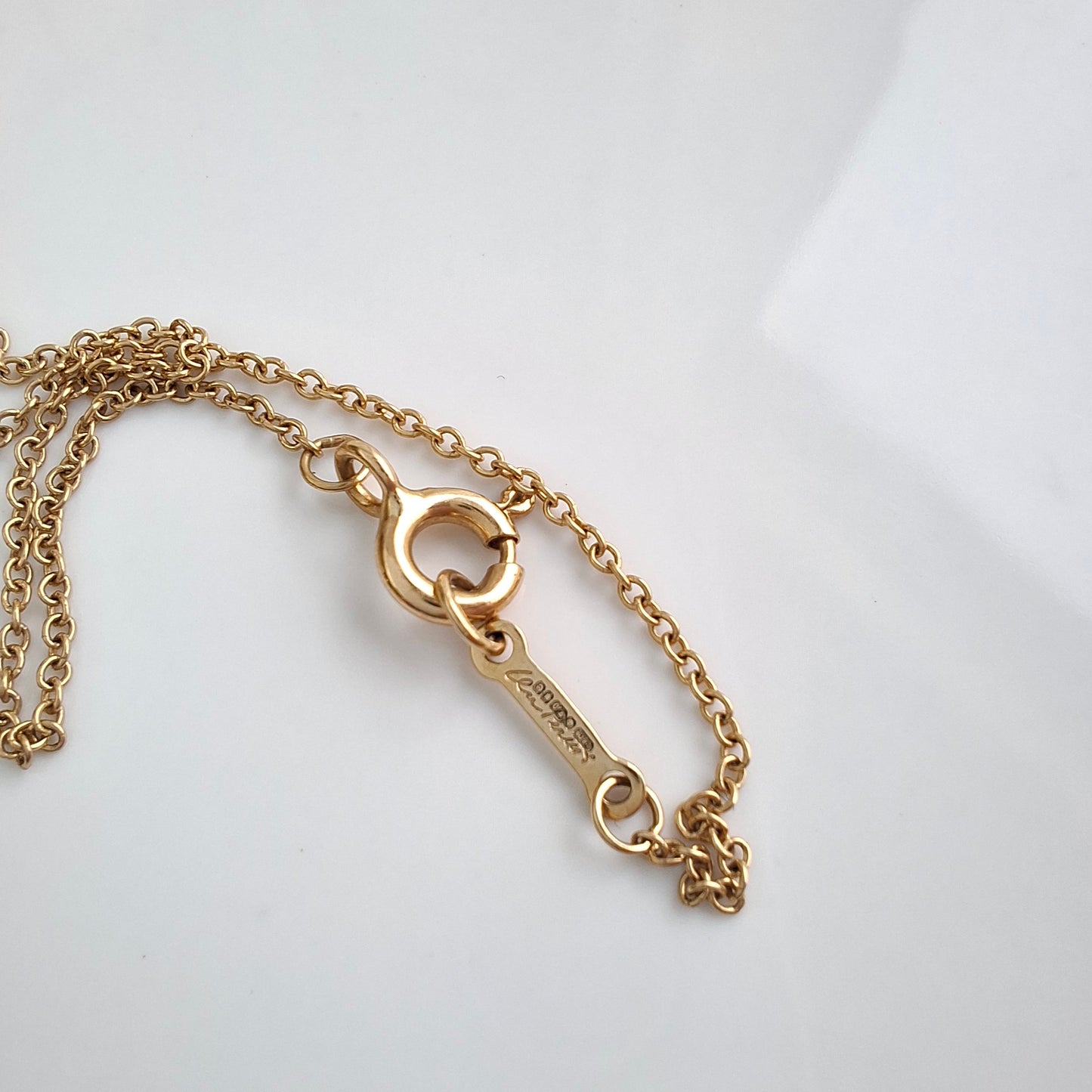 Vintage Elsa Peretti Tiffany & Co Hallmarked 18k Solid Gold Cross Pendant Necklace