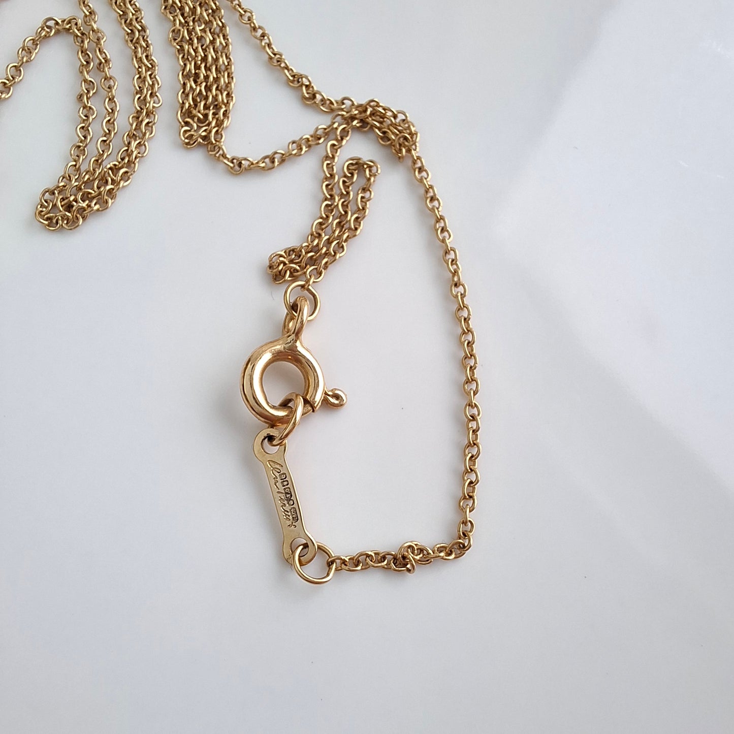 Vintage Elsa Peretti Tiffany & Co Hallmarked 18k Solid Gold Cross Pendant Necklace