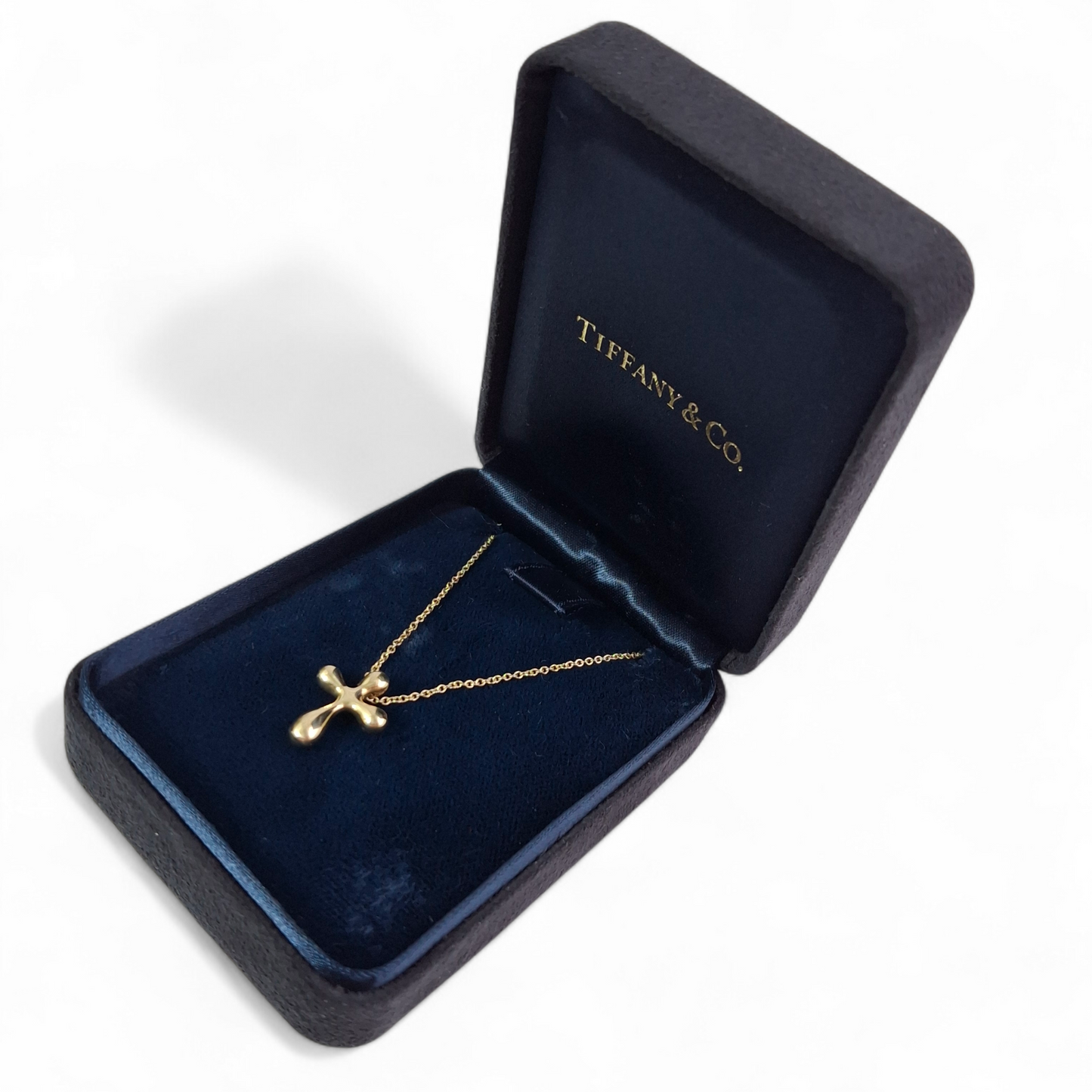 Vintage Elsa Peretti Tiffany & Co Hallmarked 18k Solid Gold Cross Pendant Necklace