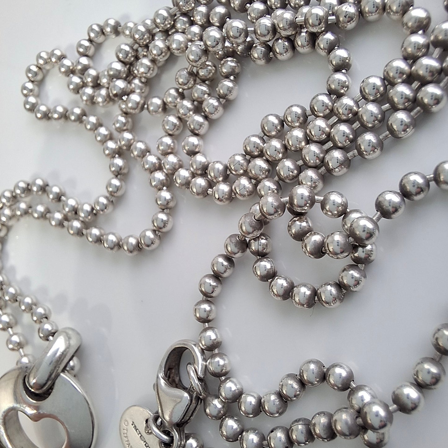 Vintage Tiffany & Co Hallmarked Sterling Silver Stencil Heart Pendant Necklace