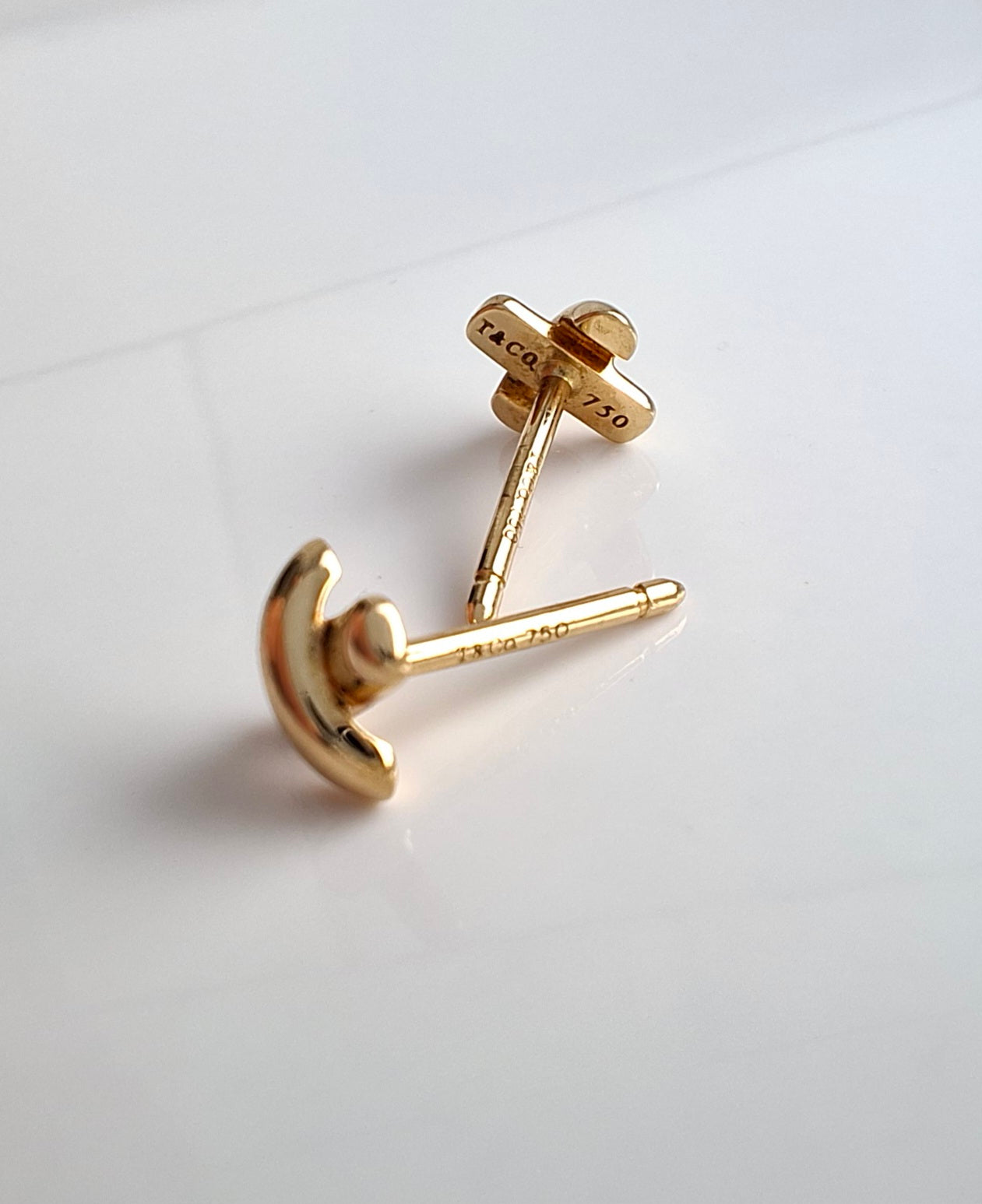 Vintage Tiffany & Co Cross Stitch Stud Earrings in Solid 18k Gold