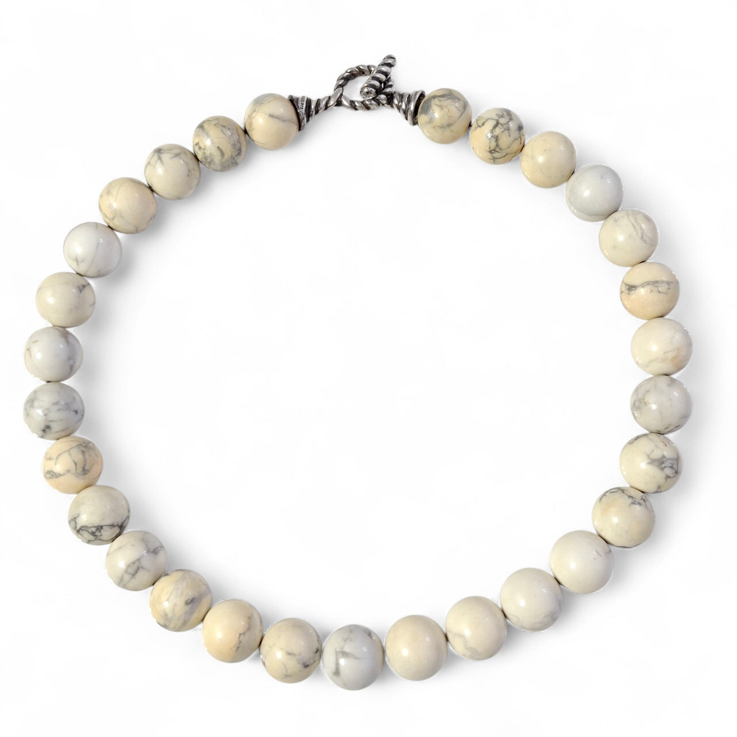 Vintage Tiffany & Co Howlite Necklace with Sterling Silver Toggle Clasp