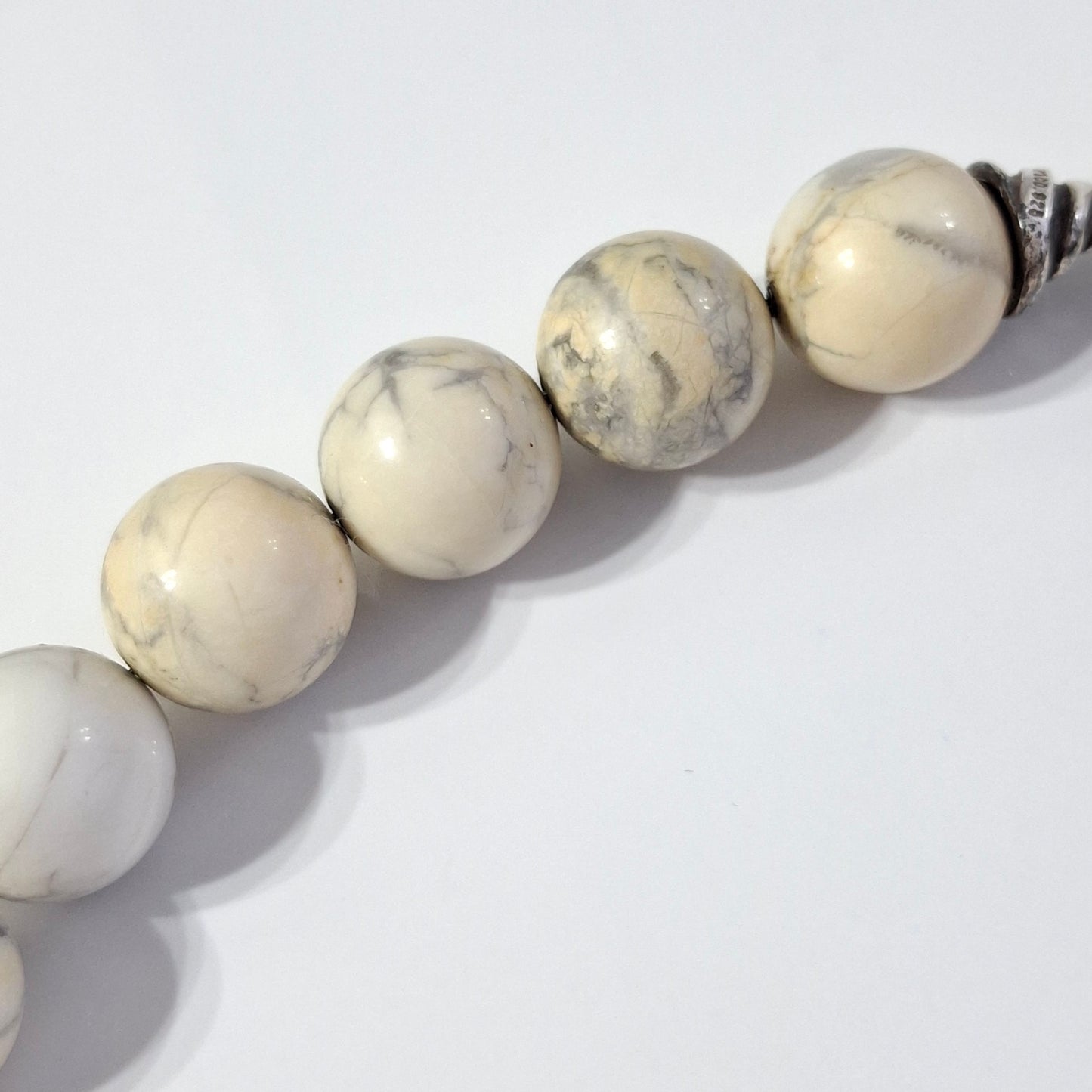 Vintage Tiffany & Co Howlite Necklace with Sterling Silver Toggle Clasp