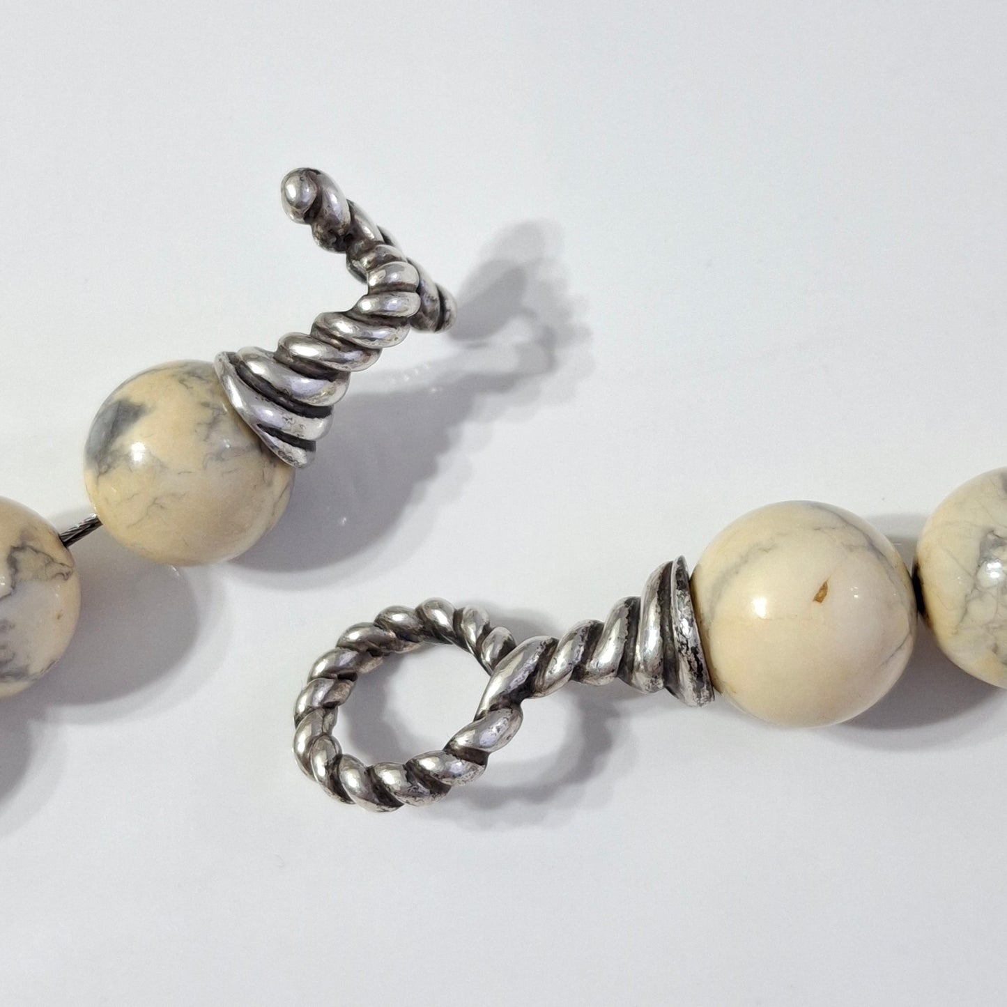 Vintage Tiffany & Co Howlite Necklace with Sterling Silver Toggle Clasp