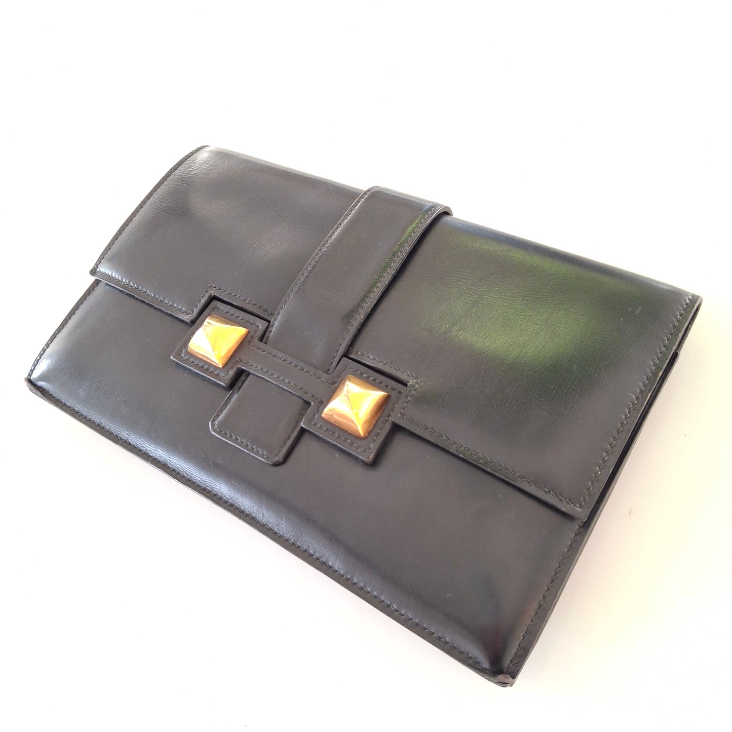 Vintage Hermes Medor Leather Clutch Bag
