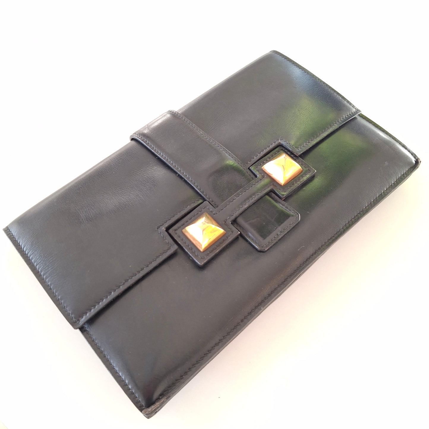 Vintage Hermes Medor Leather Clutch Bag