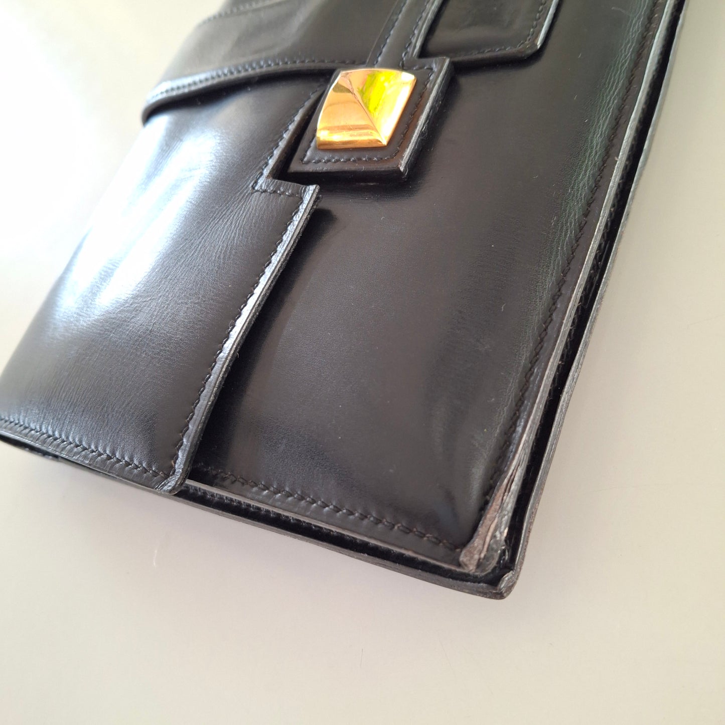 Vintage Hermes Medor Leather Clutch Bag