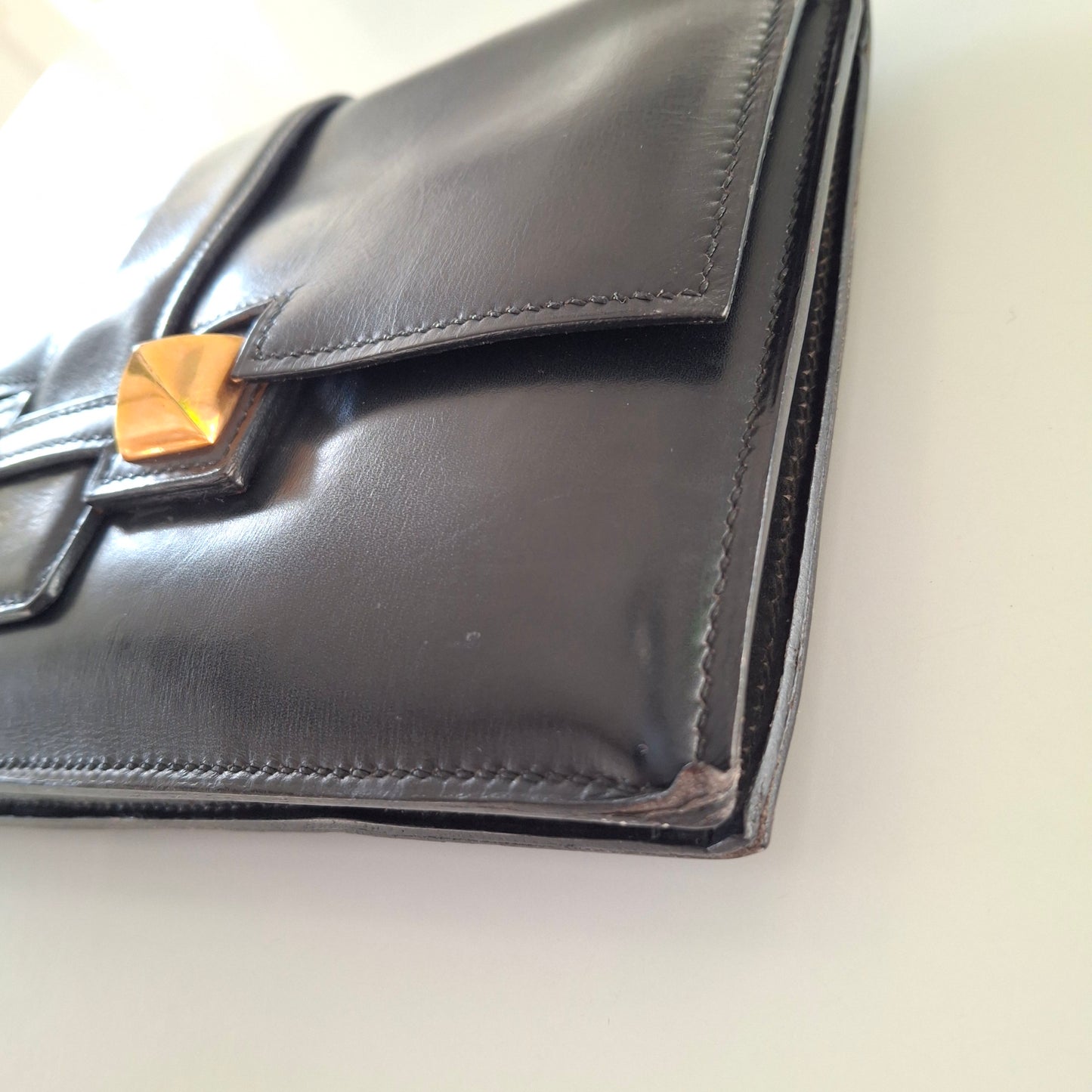 Vintage Hermes Medor Leather Clutch Bag