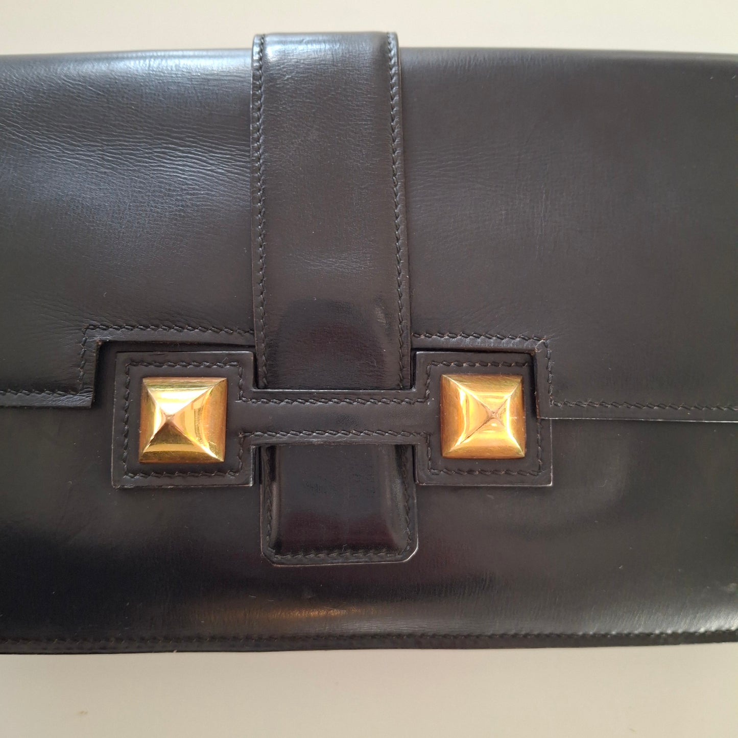 Vintage Hermes Medor Leather Clutch Bag