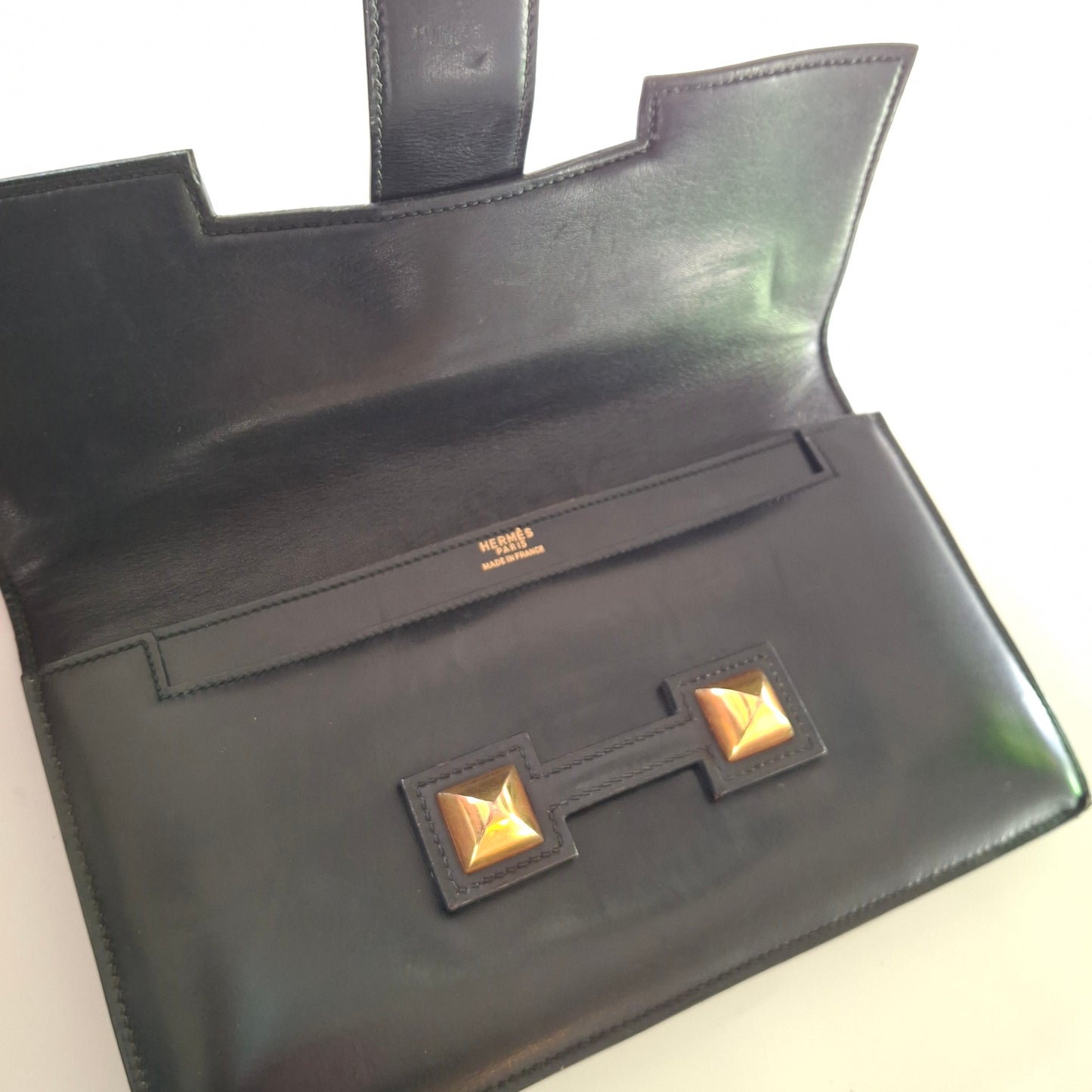 Vintage Hermes Medor Leather Clutch Bag