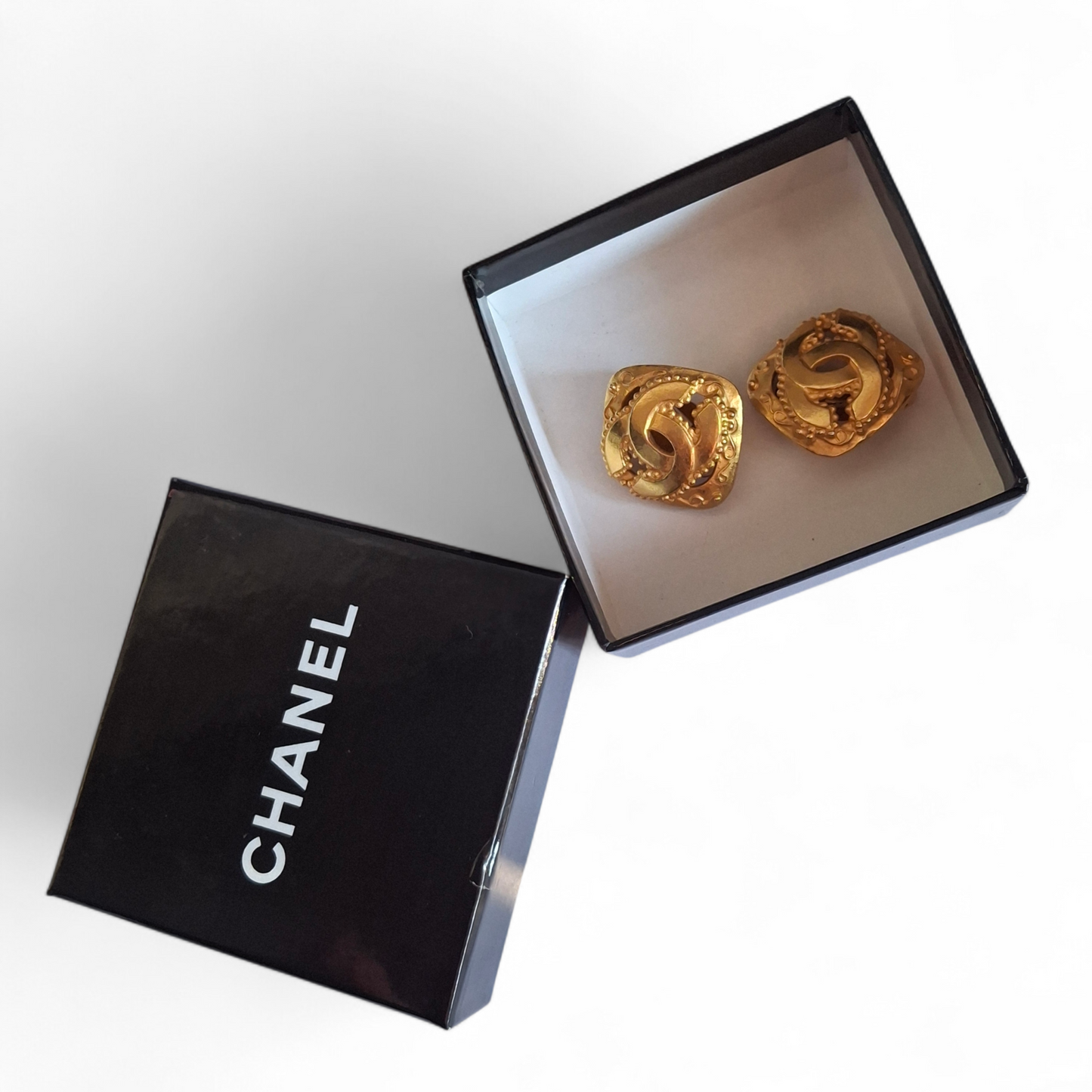 Vintage Chanel CC Logo Clip-on Earrings