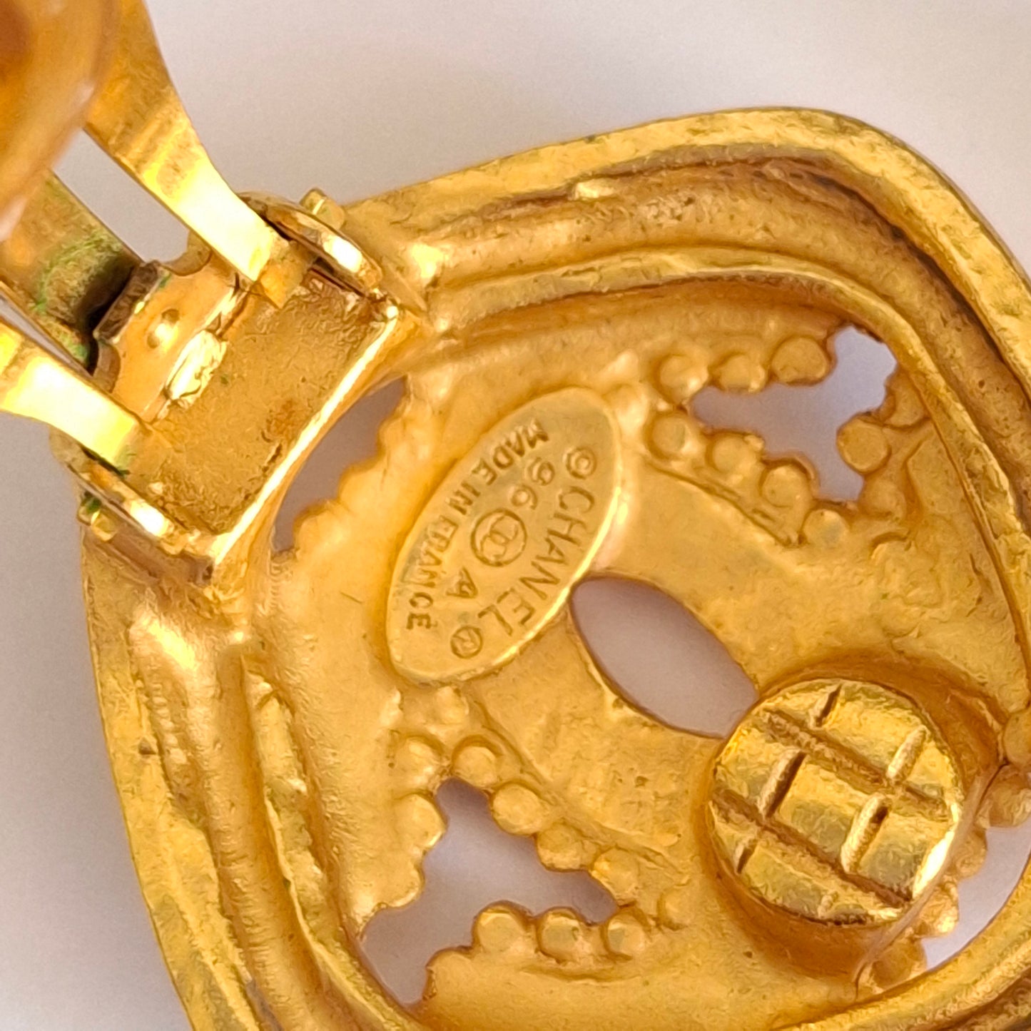 Vintage Chanel CC Logo Clip-on Earrings