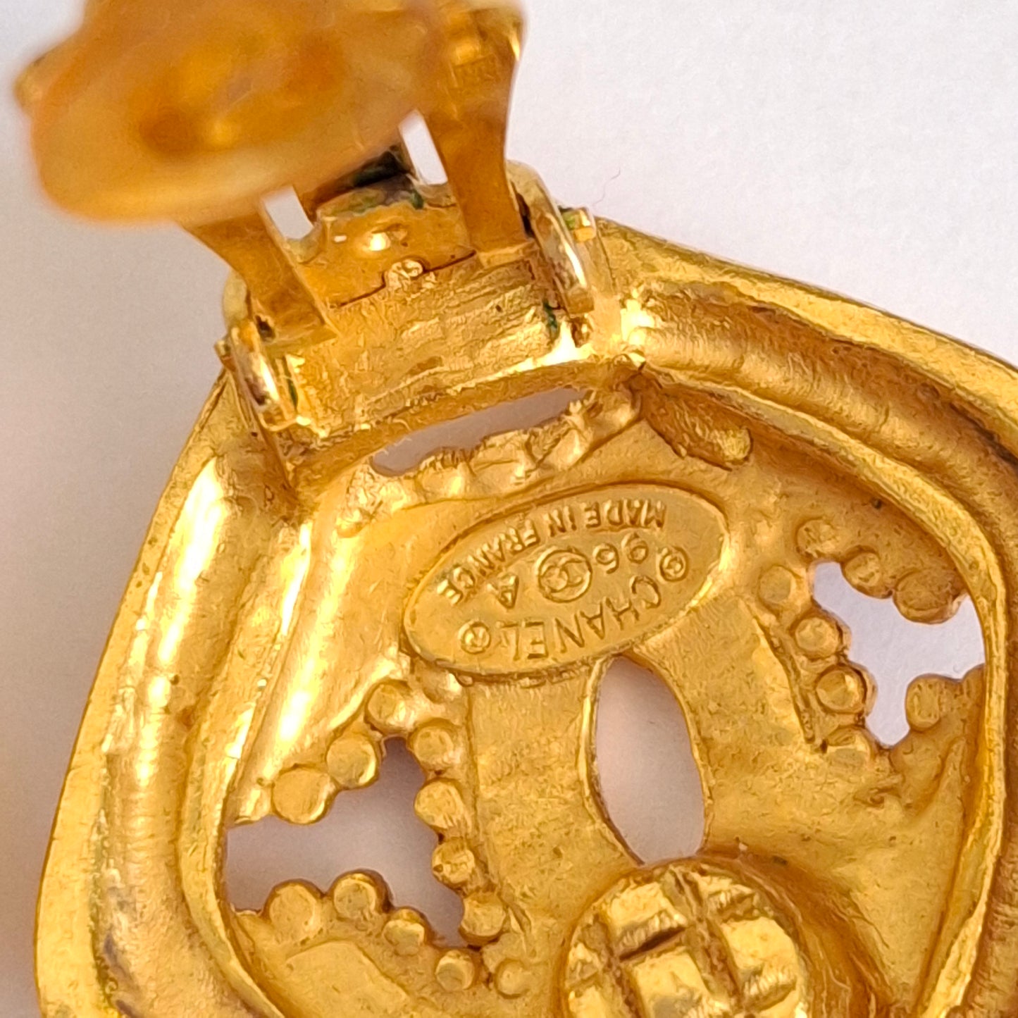 Vintage Chanel CC Logo Clip-on Earrings
